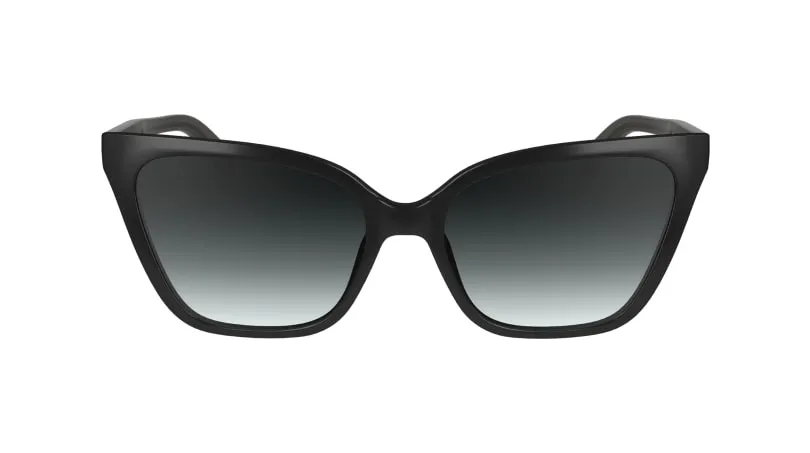 Calvin Klein CK24507S 001 Occhiali da sole Bio-iniettato Nero Grigio Cat Eye Normale Sfumato - immagine 2