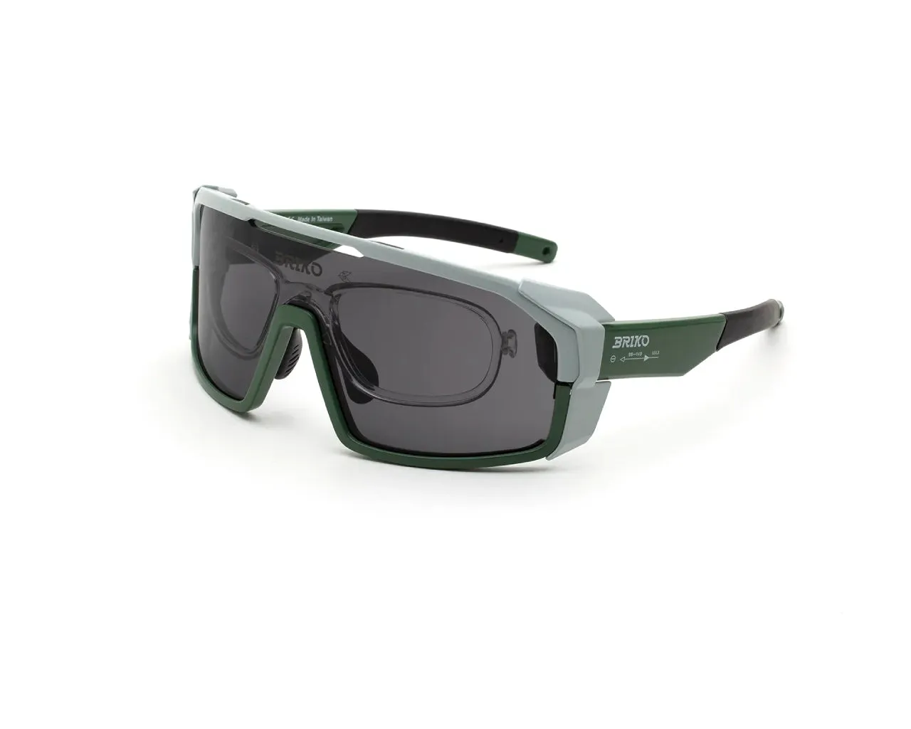 Briko Y9D Load Modular Green Military Geyser A0H Occhiali da sole Plastica Grigio Grigio Maschera Normale - immagine 1