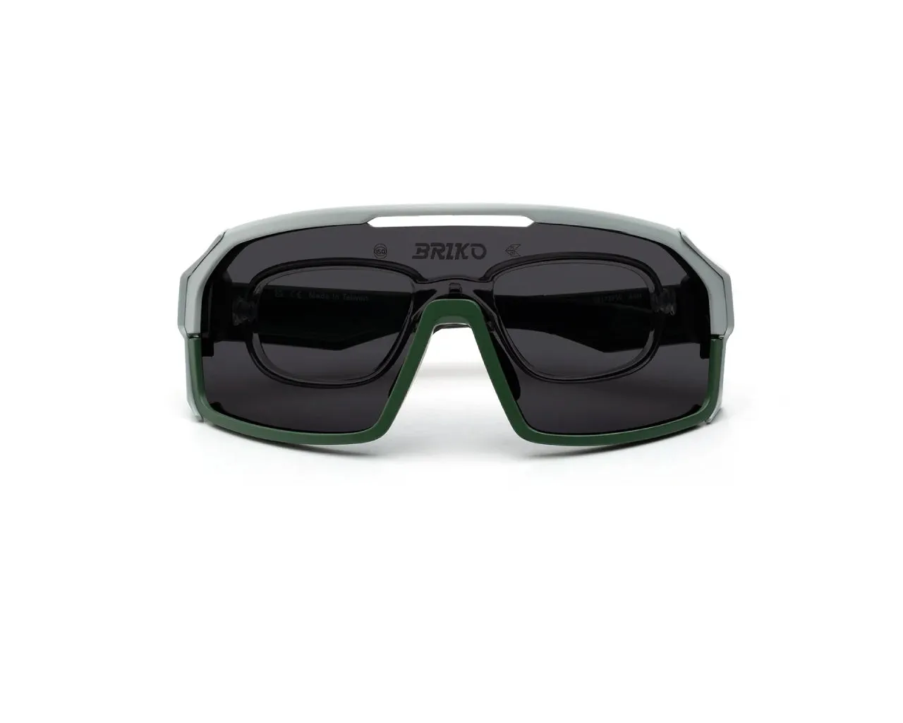 Briko Y9D Load Modular Green Military Geyser A0H Occhiali da sole Plastica Grigio Grigio Maschera Normale - immagine 2