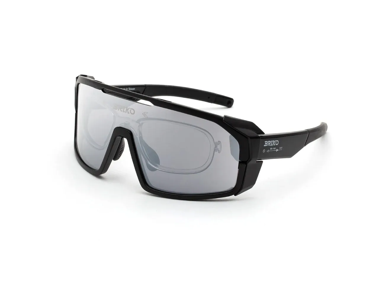 Briko A7I Load Modular Black A0G Occhiali da sole Plastica Nero Grigio Maschera Normale Specchiato - immagine 1
