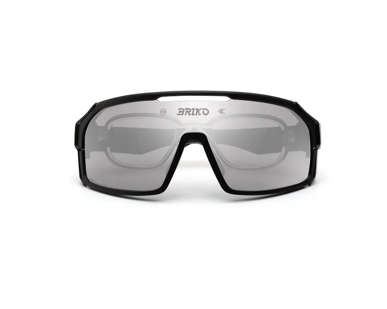 Briko A7I Load Modular Black A0G Occhiali da sole Plastica Nero Grigio Maschera Normale Specchiato - immagine 2