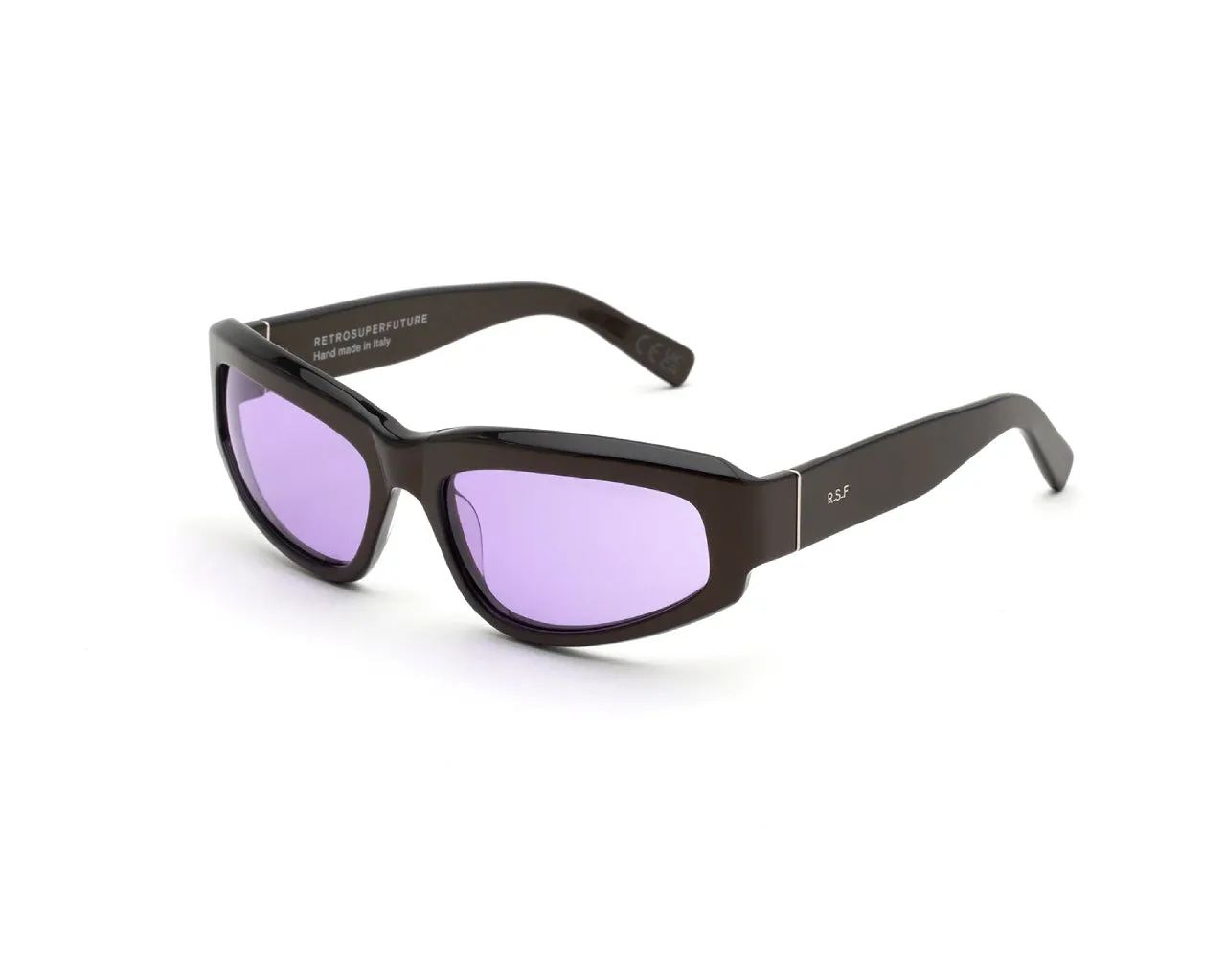 Retrosuperfuture D5O MOTORE METALLIC COCO Occhiali da sole Acetato Nero Viola Avvolgente Normale - immagine 1