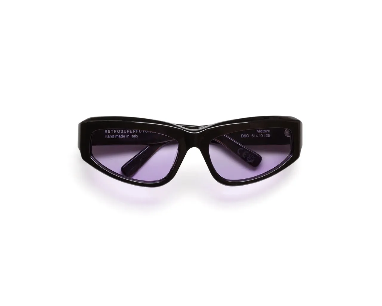Retrosuperfuture D5O MOTORE METALLIC COCO Occhiali da sole Acetato Nero Viola Avvolgente Normale - immagine 2