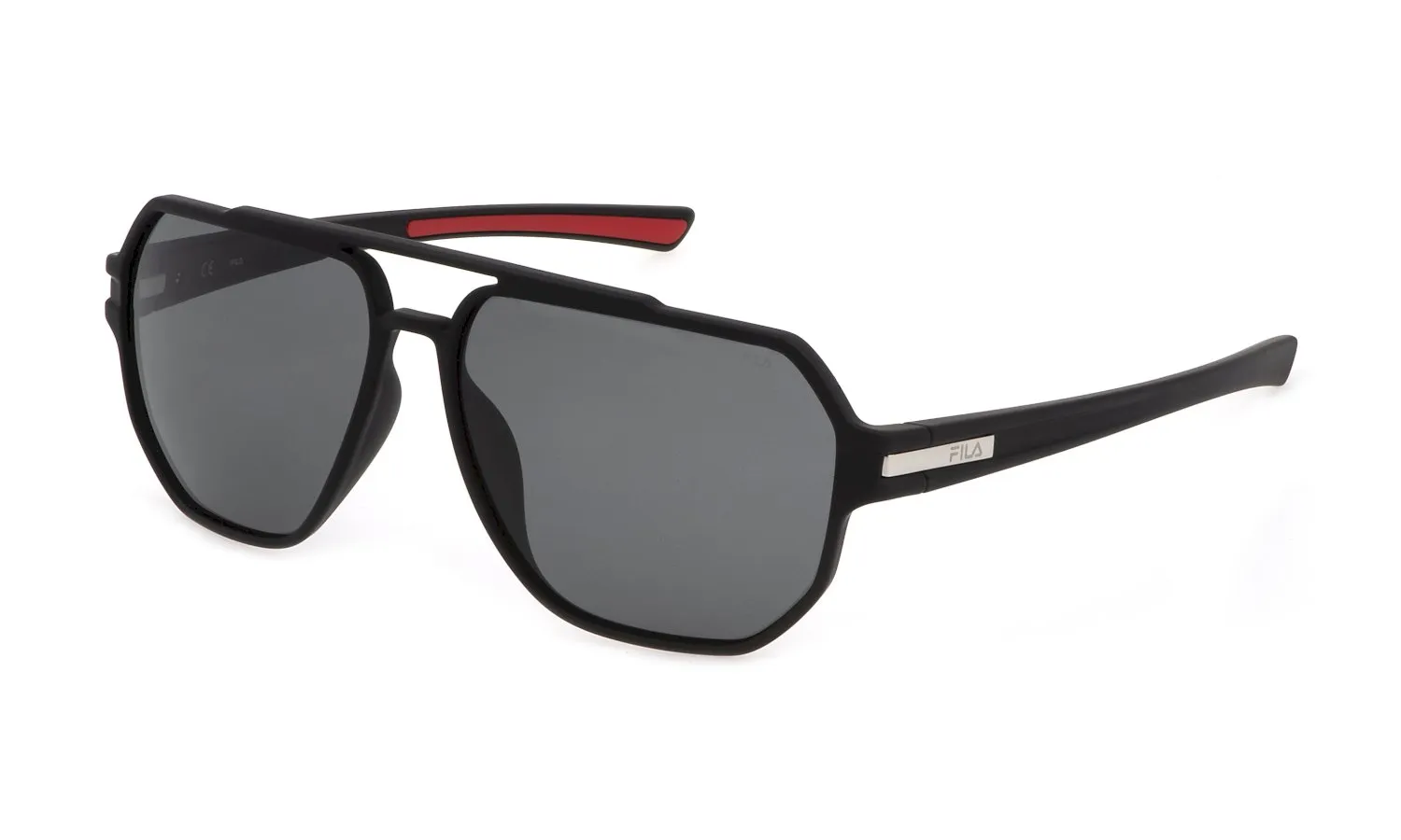 Fila SFI301 U28P Occhiali da sole Iniettato Nero Grigio Pilot Polarizzata - immagine 1