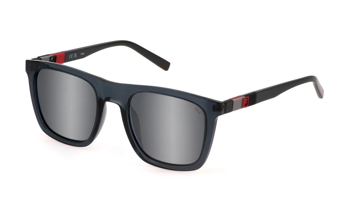 Fila SFI527 3GUP Occhiali da sole Iniettato Grigio Grigio Squadrata Specchiato - immagine 2