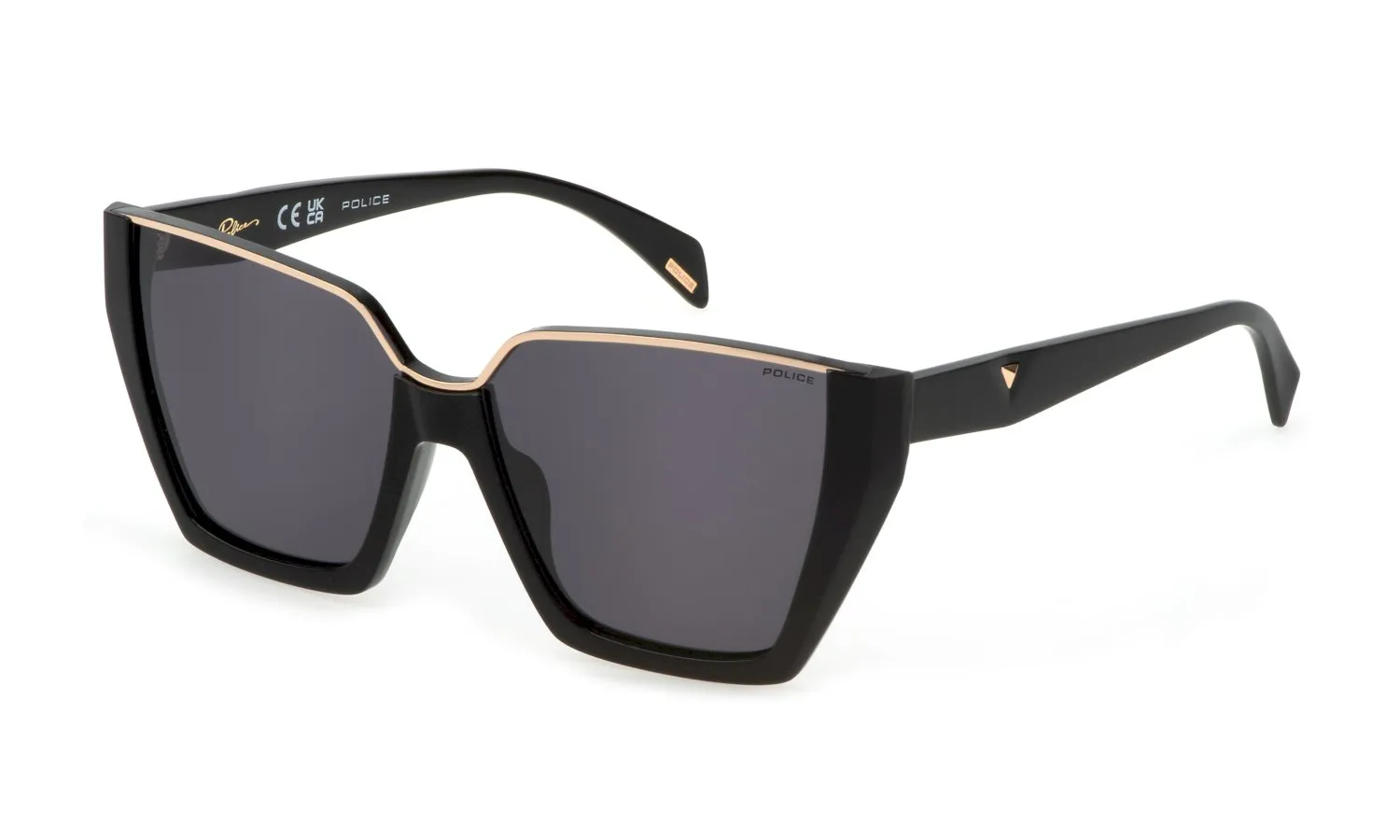 Police SPLL33 GEM 1 0700 Occhiali da sole Acetato Nero Grigio Squadrata Normale - immagine 1