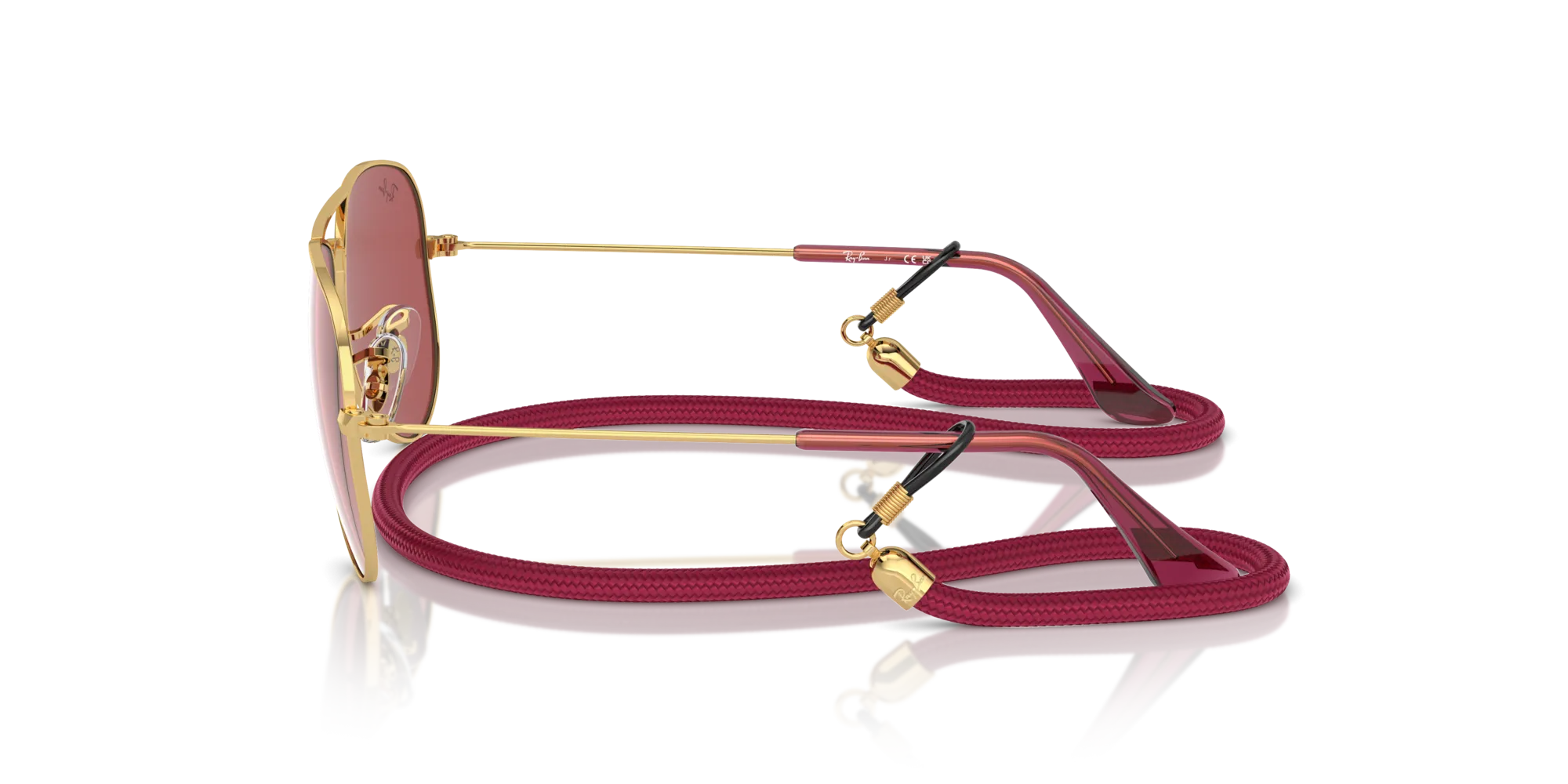 Ray - Ban RJ9506S JUNIOR AVIATOR 223/B5 Occhiali da sole bambino Metallo Oro Rosso Pilot Normale Specchiato - immagine 4