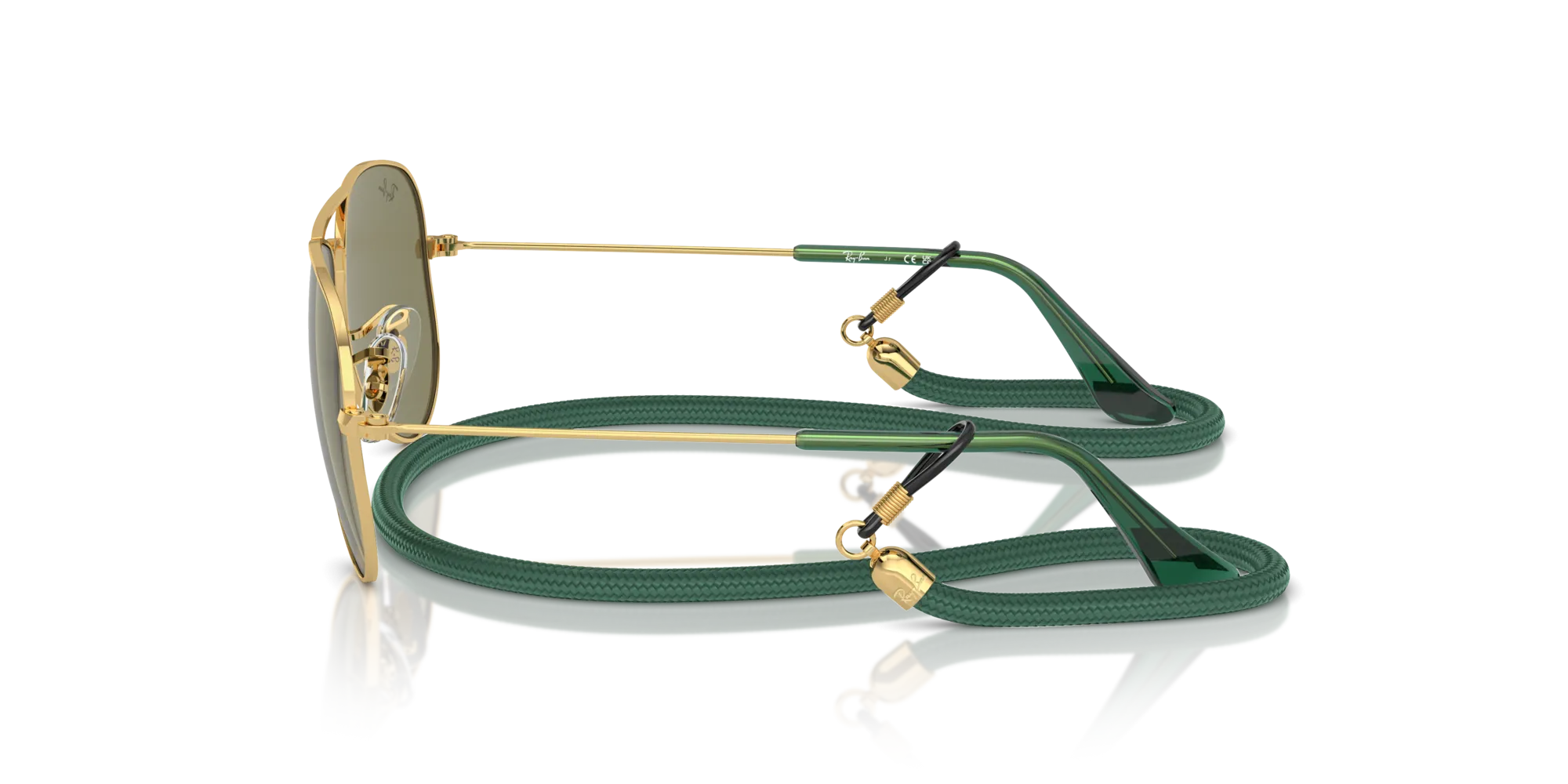 Ray - Ban RJ9506S JUNIOR AVIATOR 223/6R Occhiali da sole bambino Metallo Oro Verde Pilot Specchiate Specchiato - immagine 4