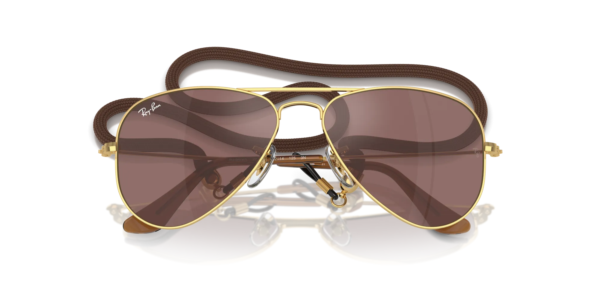 Ray - Ban RJ9506S JUNIOR AVIATOR 223/6G Occhiali da sole Metallo Oro Marrone Pilot Specchiate Specchiato - immagine 2