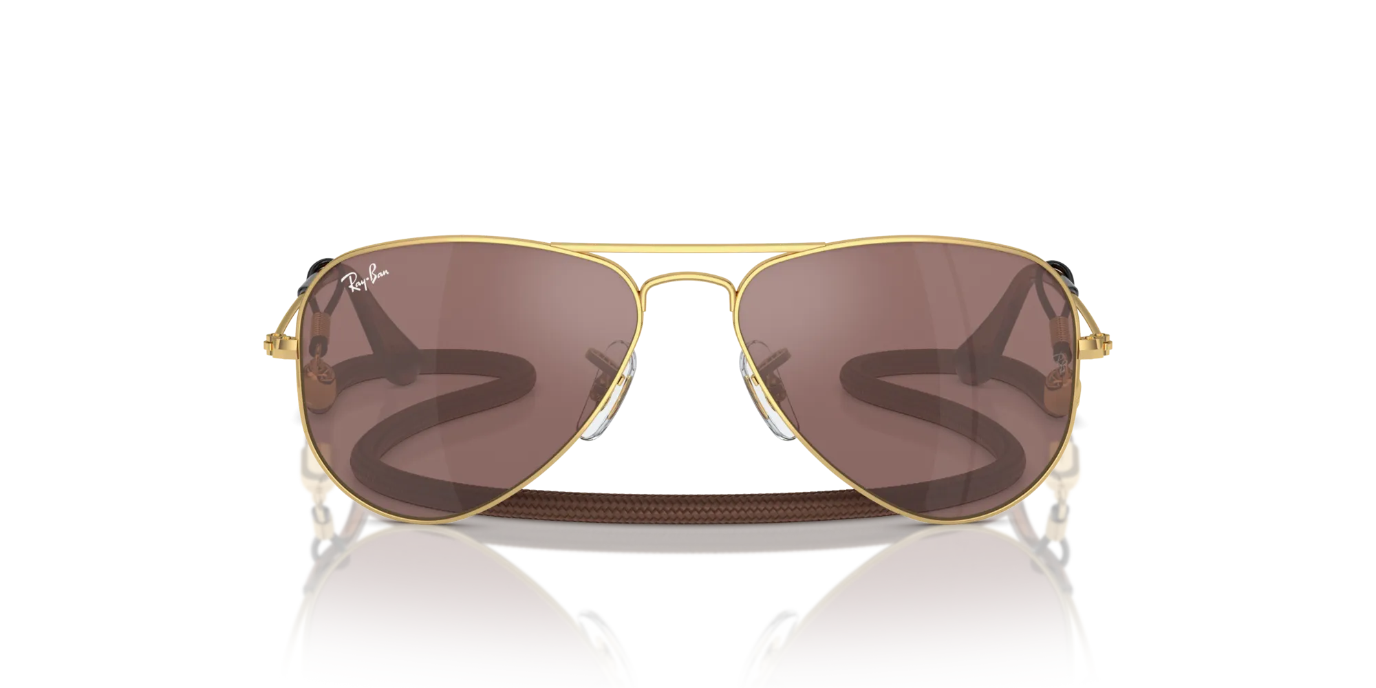 Ray - Ban RJ9506S JUNIOR AVIATOR 223/6G Occhiali da sole Metallo Oro Marrone Pilot Specchiate Specchiato - immagine 3