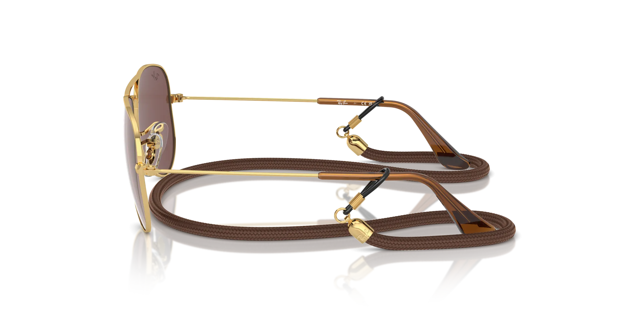 Ray - Ban RJ9506S JUNIOR AVIATOR 223/6G Occhiali da sole Metallo Oro Marrone Pilot Specchiate Specchiato - immagine 4
