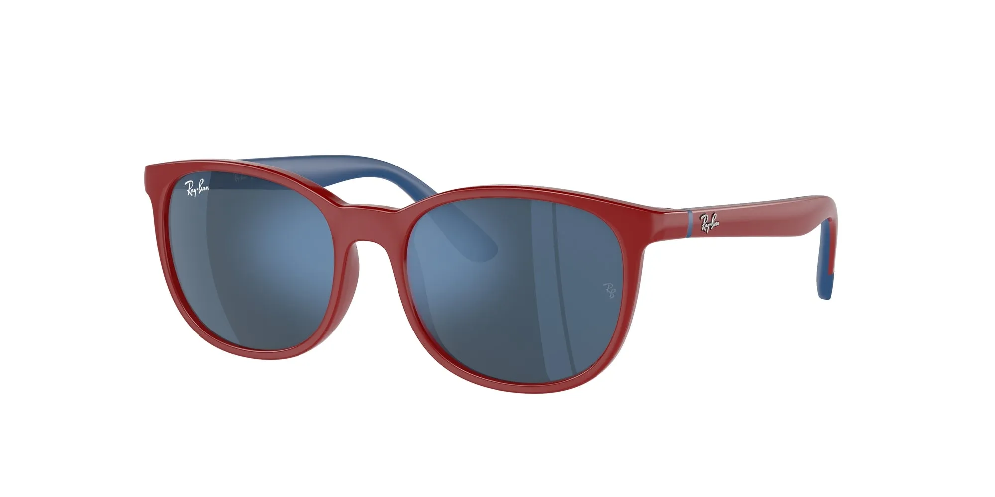 Ray - Ban RJ9079S 716055 Occhiali da sole Iniettato Rosso Blu Squadrata Normale Specchiato - immagine 1