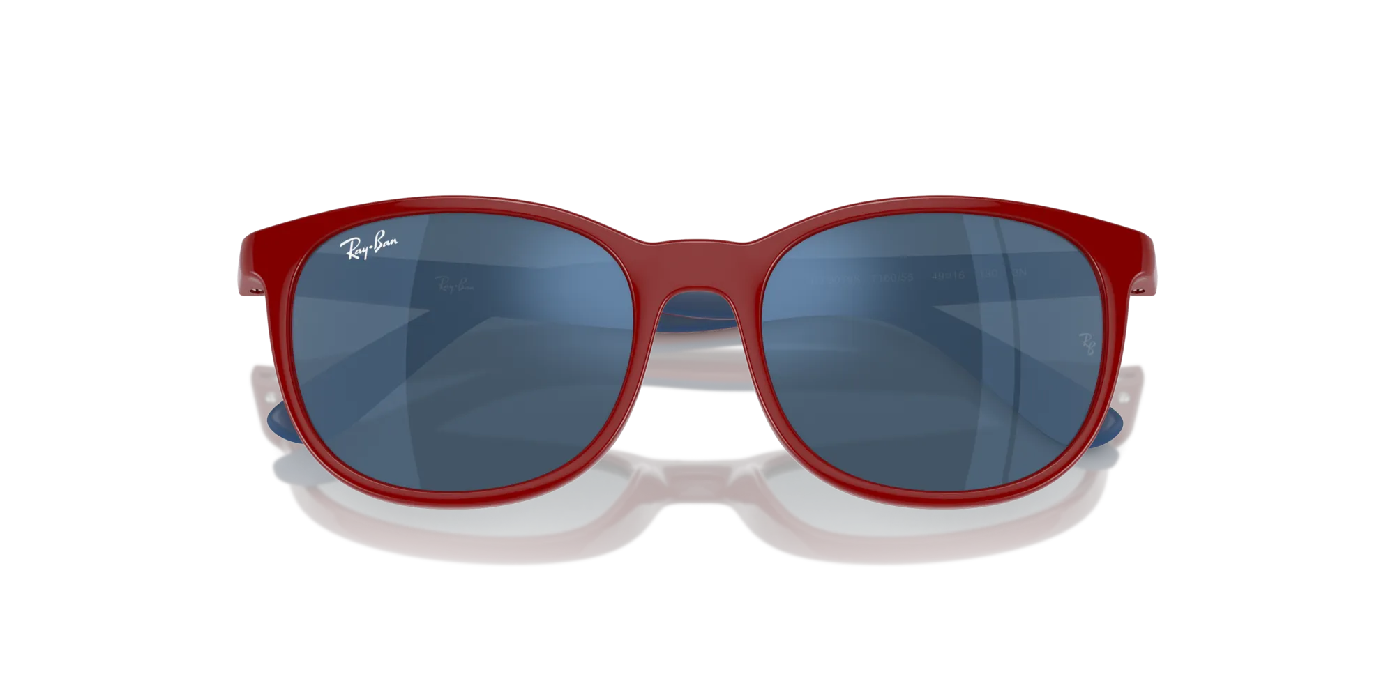 Ray - Ban RJ9079S 716055 Occhiali da sole Iniettato Rosso Blu Squadrata Normale Specchiato - immagine 2