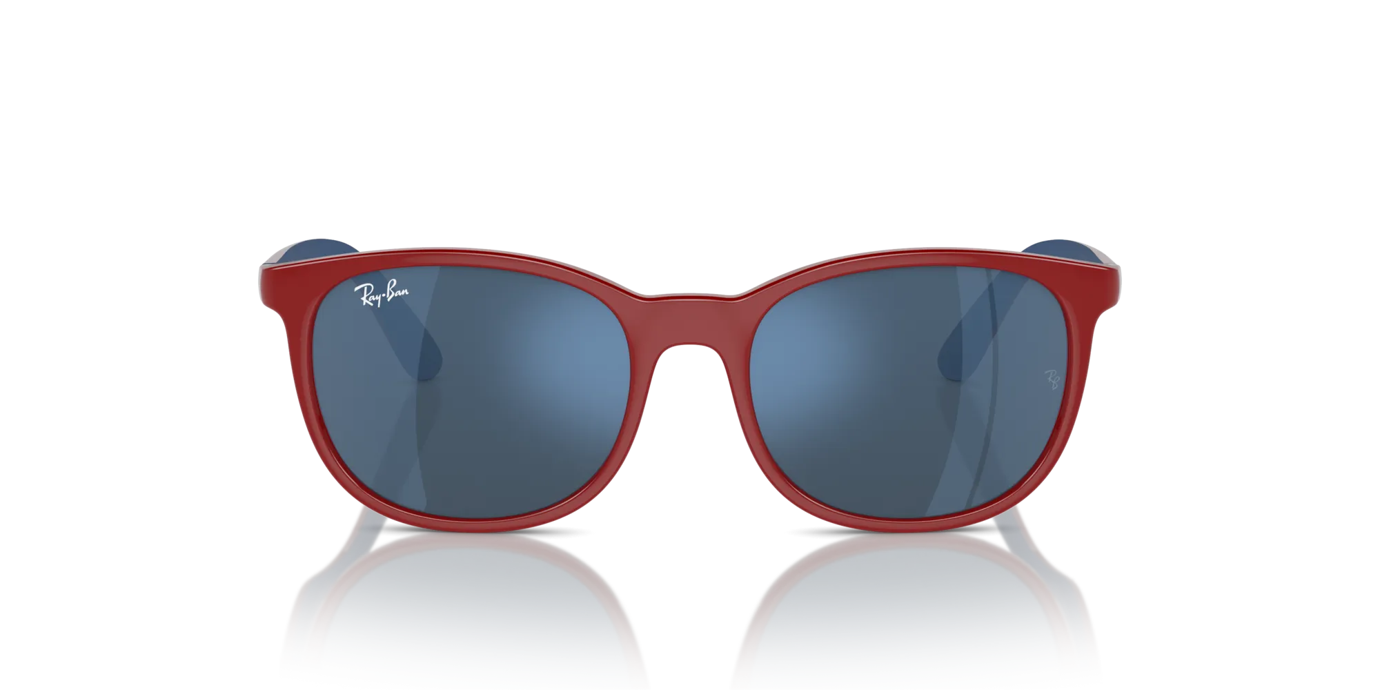 Ray - Ban RJ9079S 716055 Occhiali da sole Iniettato Rosso Blu Squadrata Normale Specchiato - immagine 3