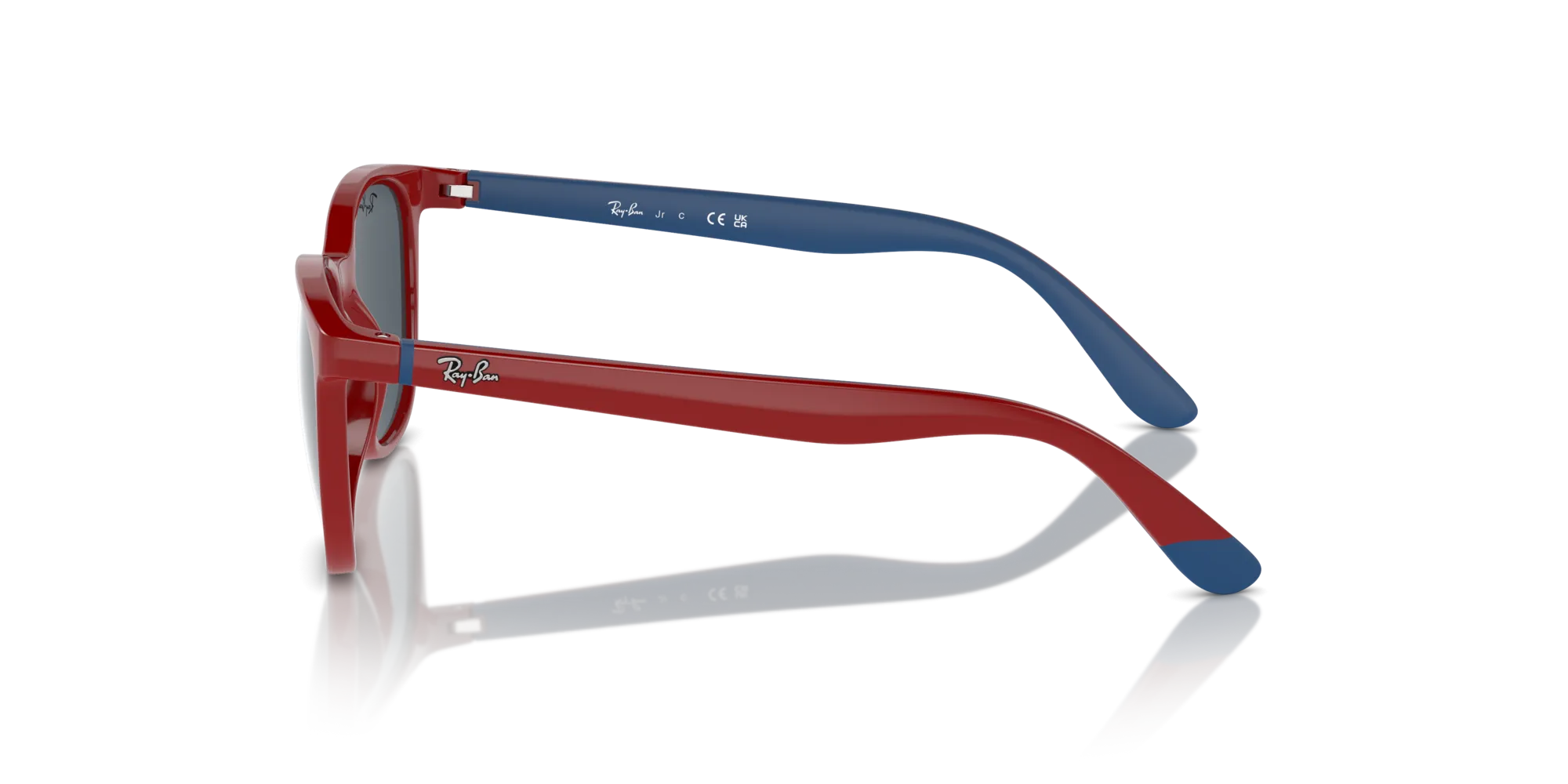 Ray - Ban RJ9079S 716055 Occhiali da sole Iniettato Rosso Blu Squadrata Normale Specchiato - immagine 4