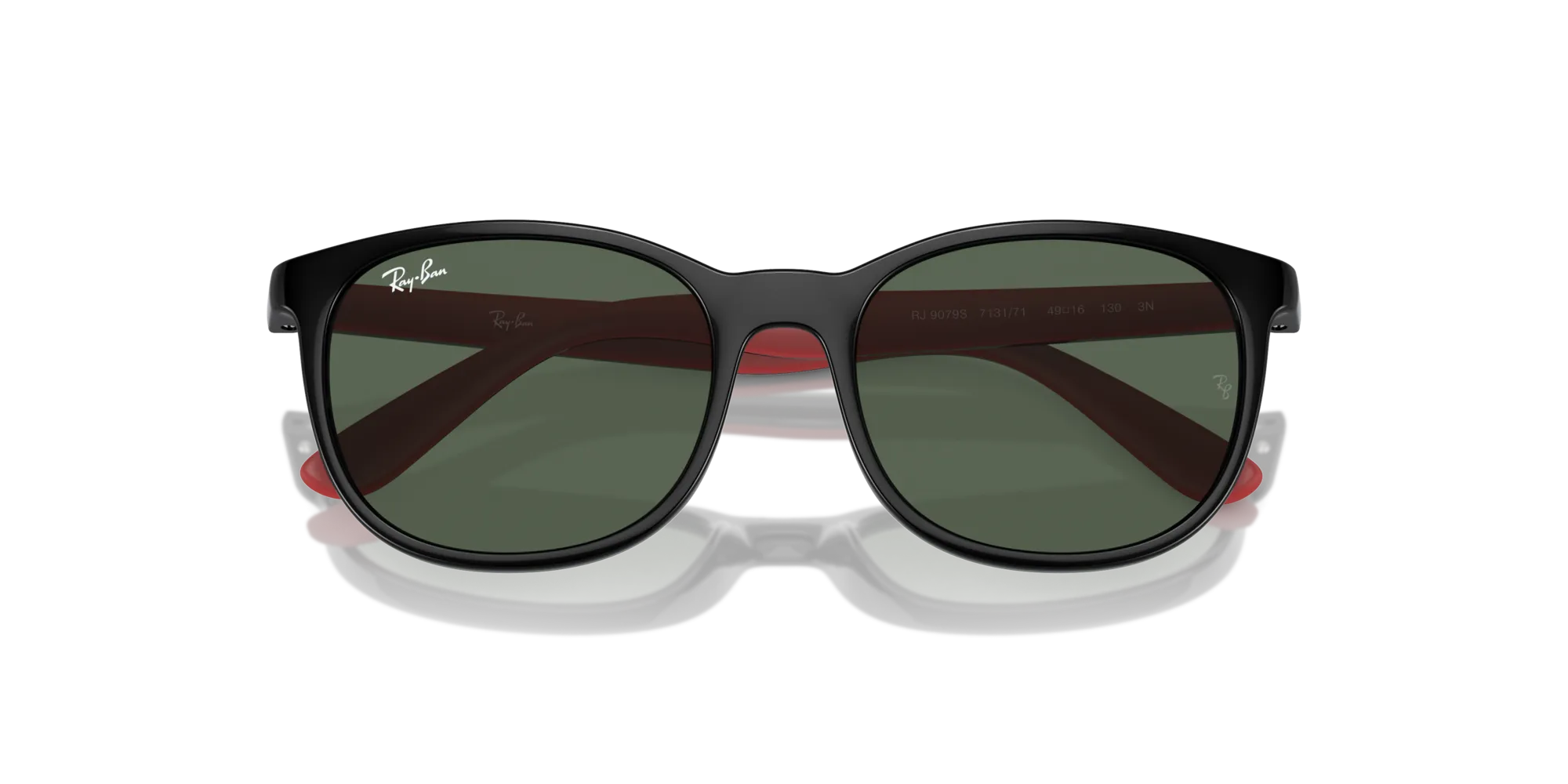 Ray - Ban RJ9079S 713171 Occhiali da sole Iniettato Nero Verde Squadrata Normale - immagine 2