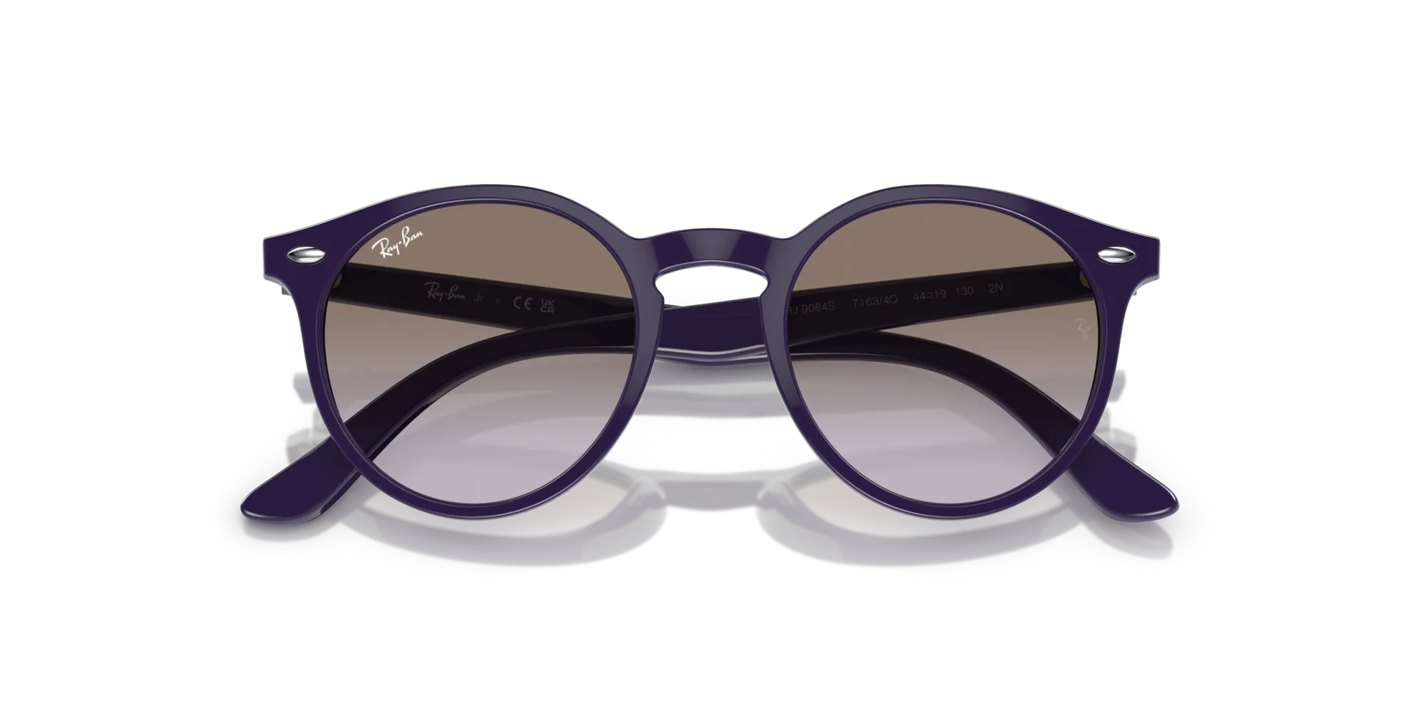 Ray - Ban RJ9064S 71634Q Occhiali da sole Iniettato Viola Grigio Pantos Normale Sfumato - immagine 2