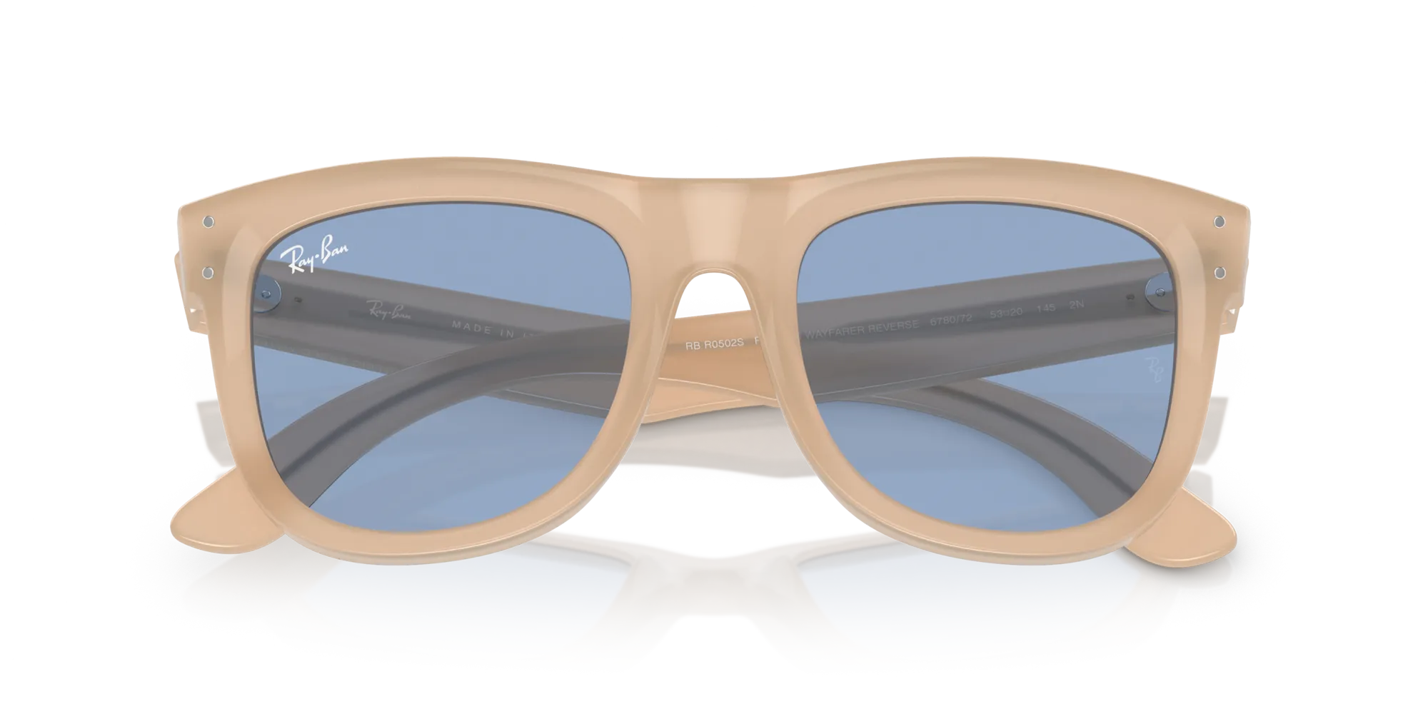 Ray - Ban RBR0502S WAYFARER REVERSE 678072 Occhiali da sole Acetato Beige Blu Squadrata Normale - immagine 2