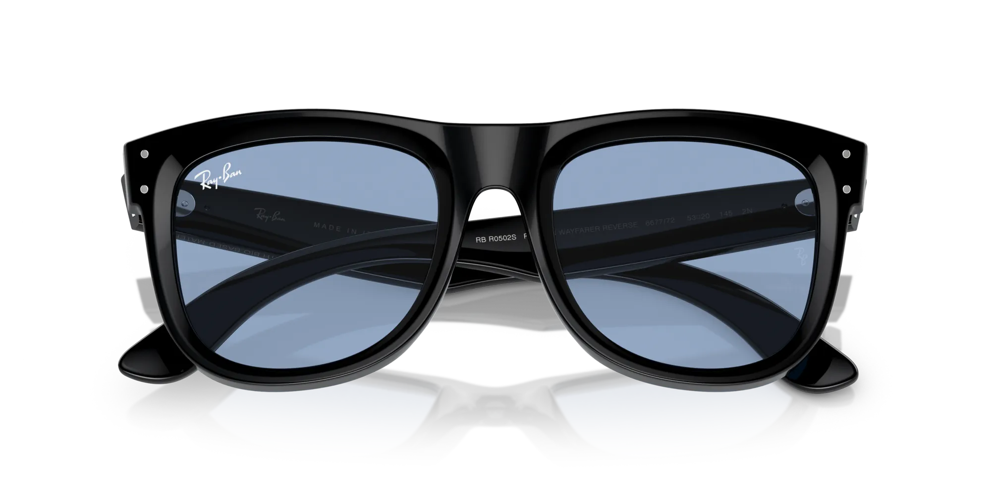 Ray - Ban RBR0502S WAYFARER REVERSE 667772 Occhiali da sole Acetato Nero Blu Squadrata Normale - immagine 2