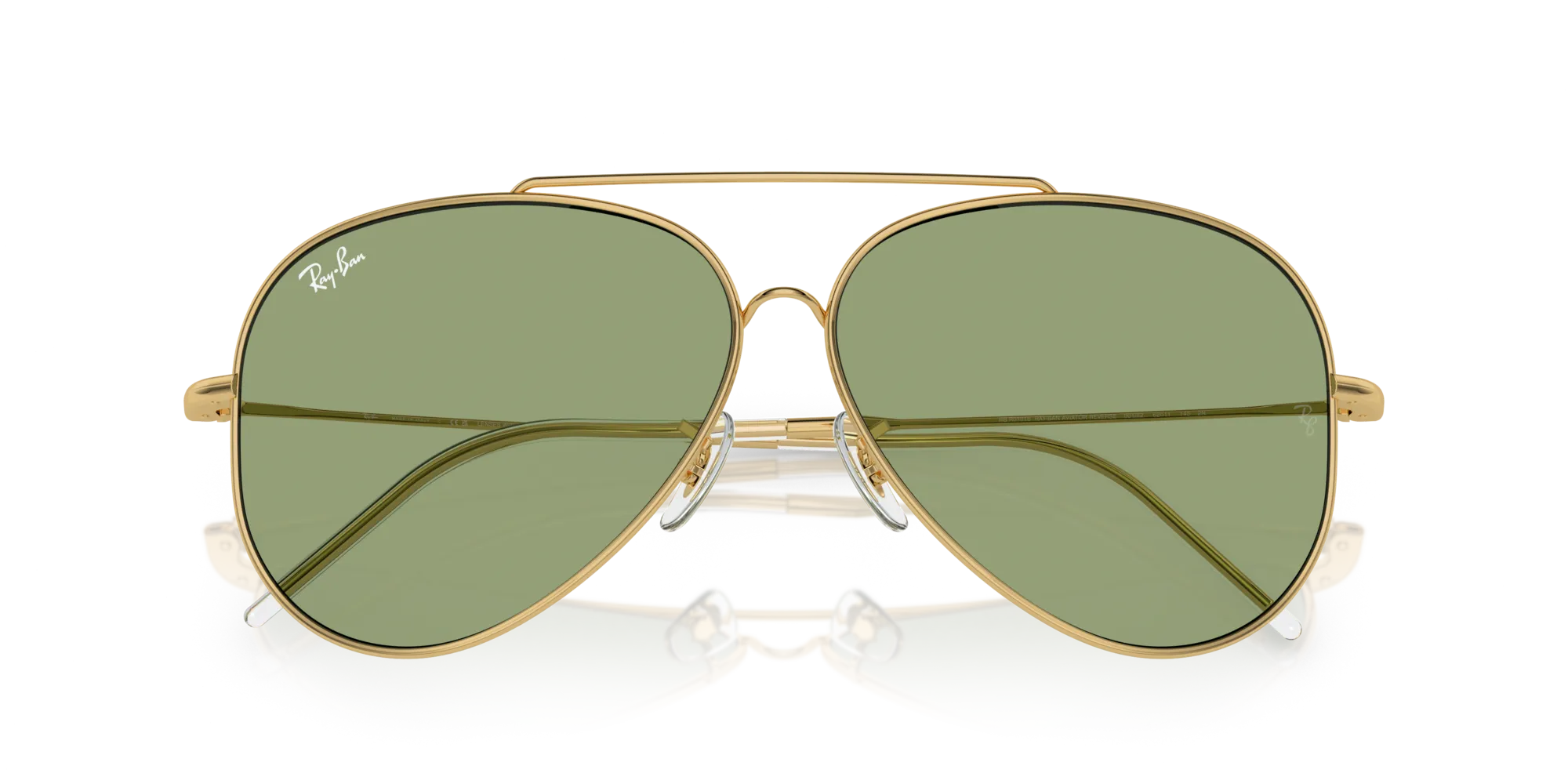 Ray - Ban RBR0101S AVIATOR REVERSE 001/82 Occhiali da sole Metallo Oro Verde Pilot Normale - immagine 2