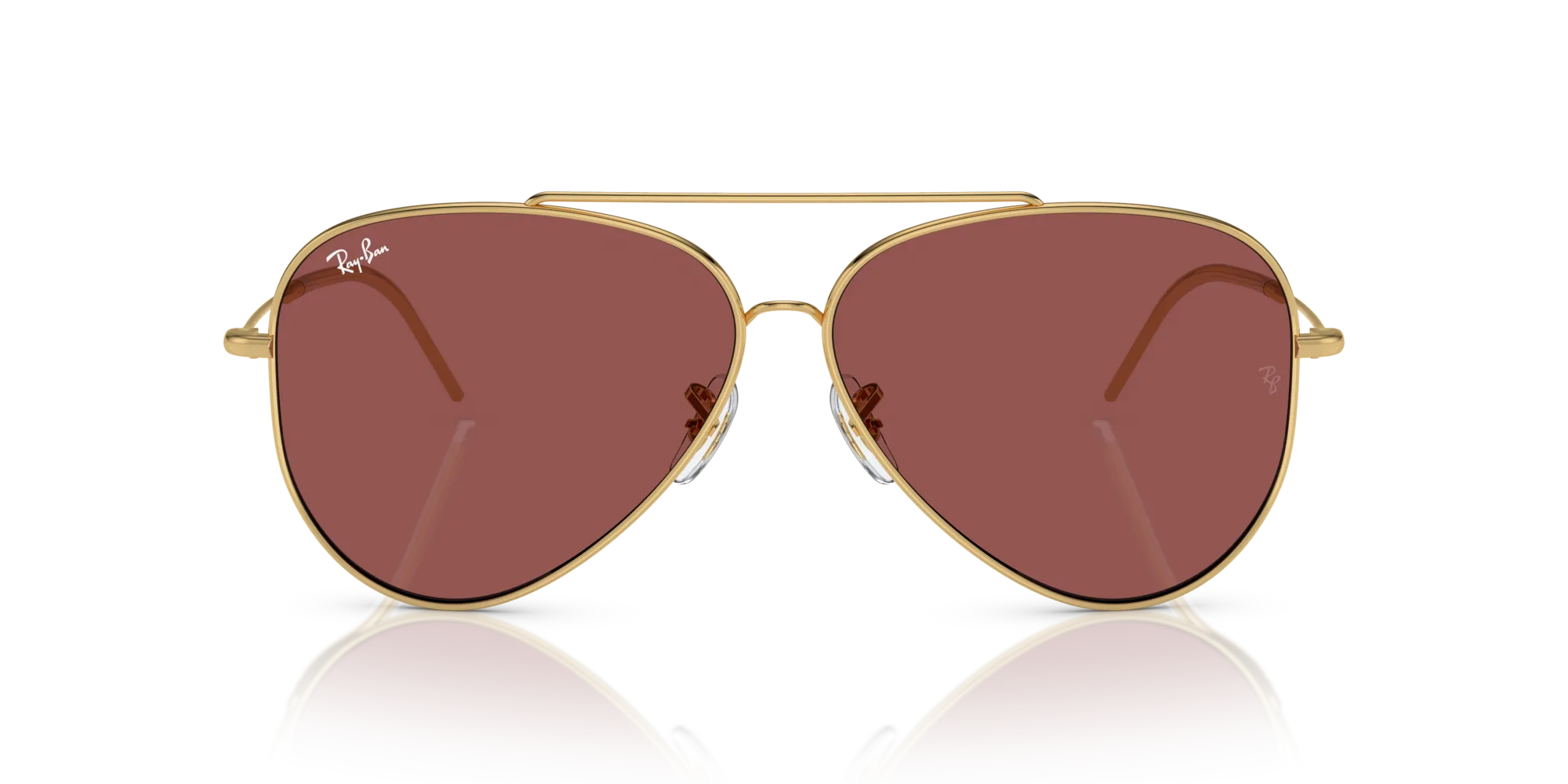 Ray - Ban RBR0101S AVIATOR REVERSE 001/69 Occhiali da sole Metallo Oro Viola Pilot Normale - immagine 3