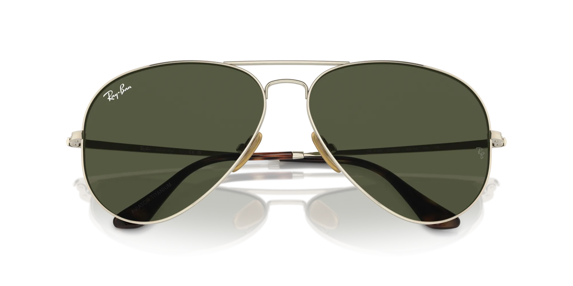 Ray - Ban RB8089 AVIATOR TITANIUM 926531 Occhiali da sole Titanio Oro Verde Pilot Normale - immagine 2