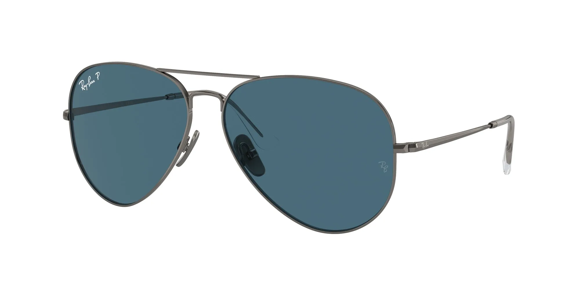 Ray - Ban RB8089 AVIATOR TITANIUM 165/S2 Occhiali da sole Titanio Grigio Blu Pilot Polarizzata Antiriflesso - immagine 1