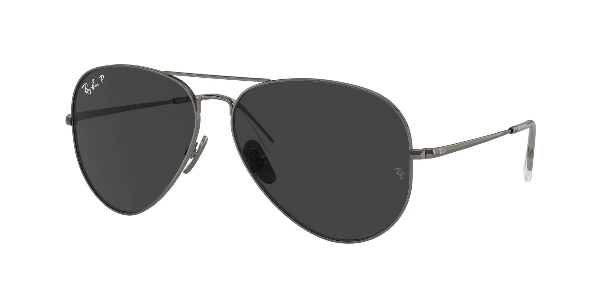 Ray - Ban RB8089 AVIATOR TITANIUM 165/48 Occhiali da sole Titanio Grigio Nero Pilot Polarizzata - immagine 1