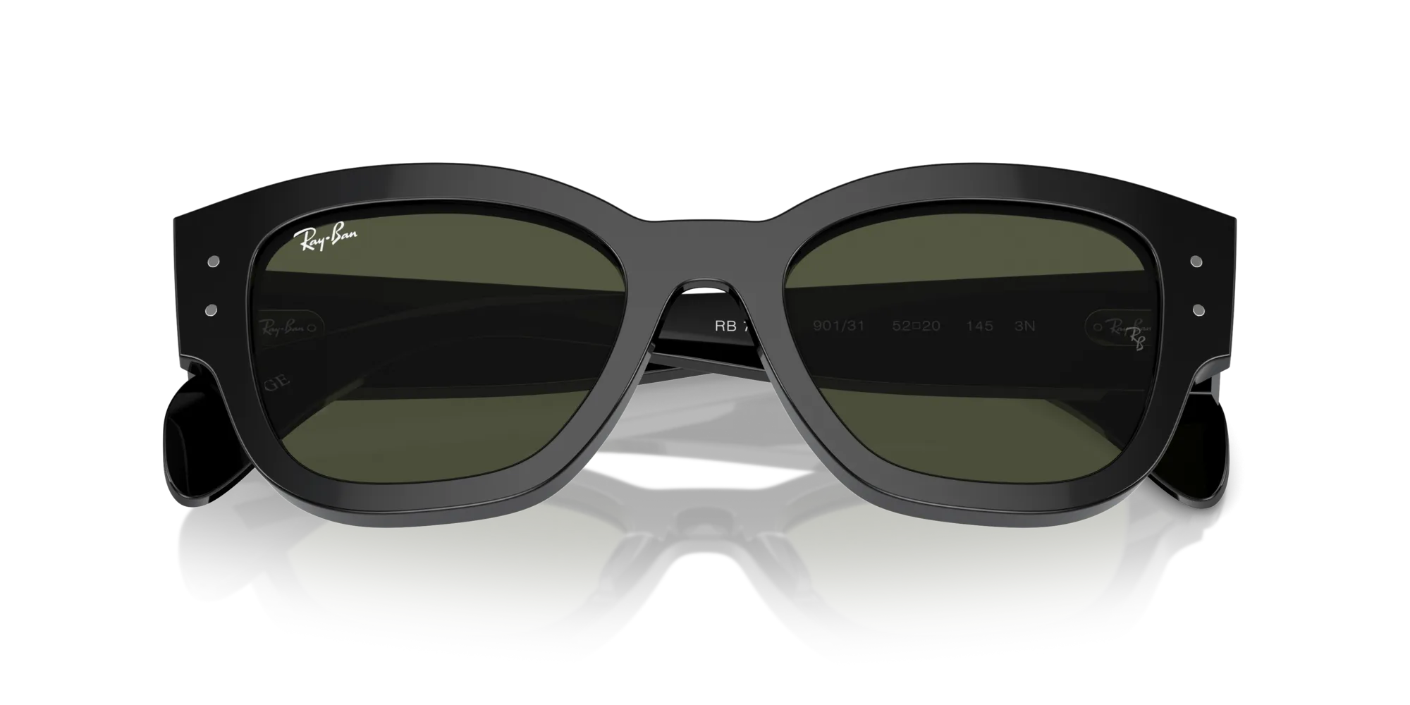 Ray - Ban RB7681S JORGE 901/31 Occhiali da sole Acetato Nero Verde Squadrata Normale - immagine 2