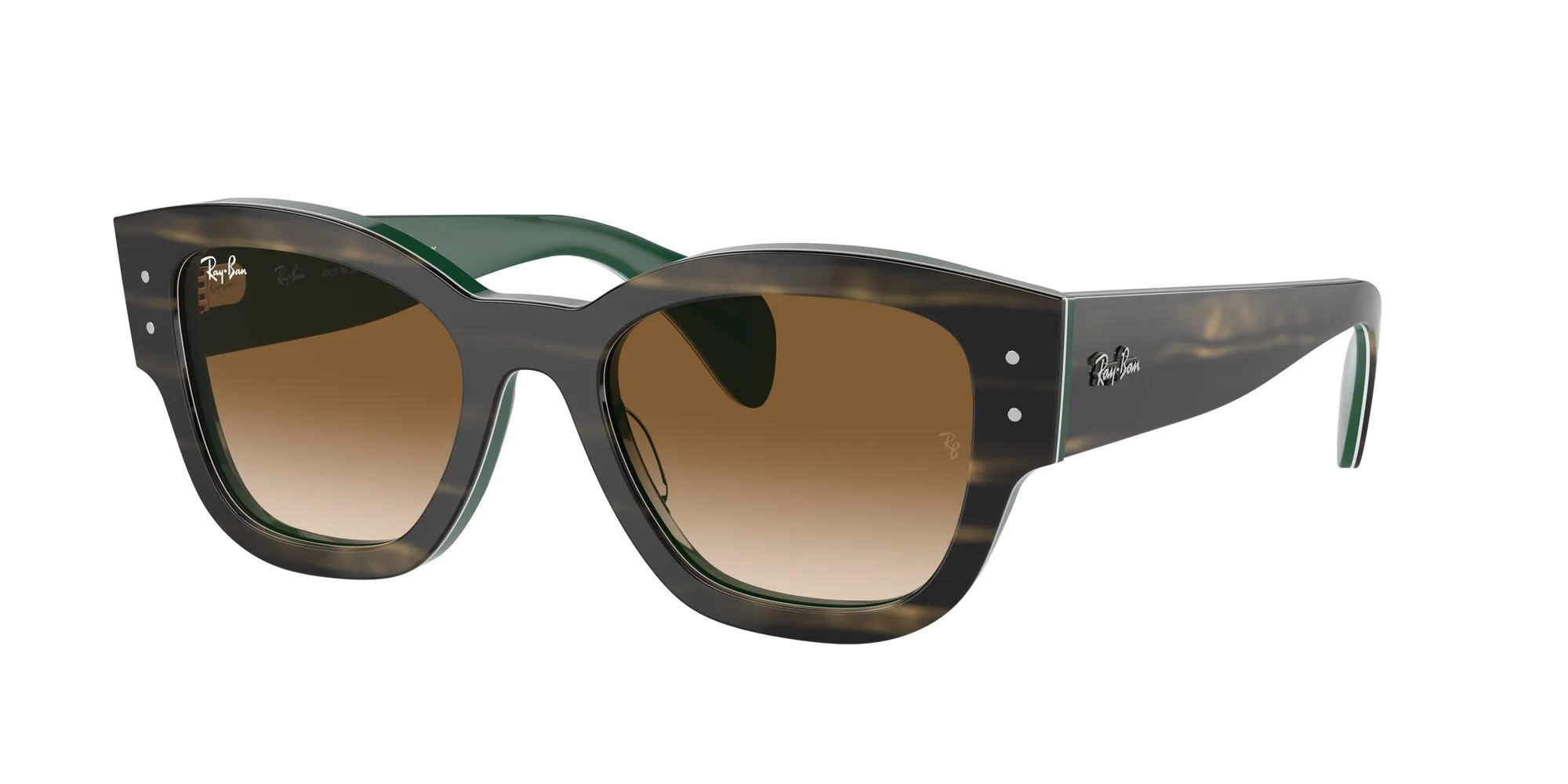 Ray - Ban RB7681S JORGE 140251 Occhiali da sole Acetato Verde Marrone Squadrata Normale Sfumato - immagine 1