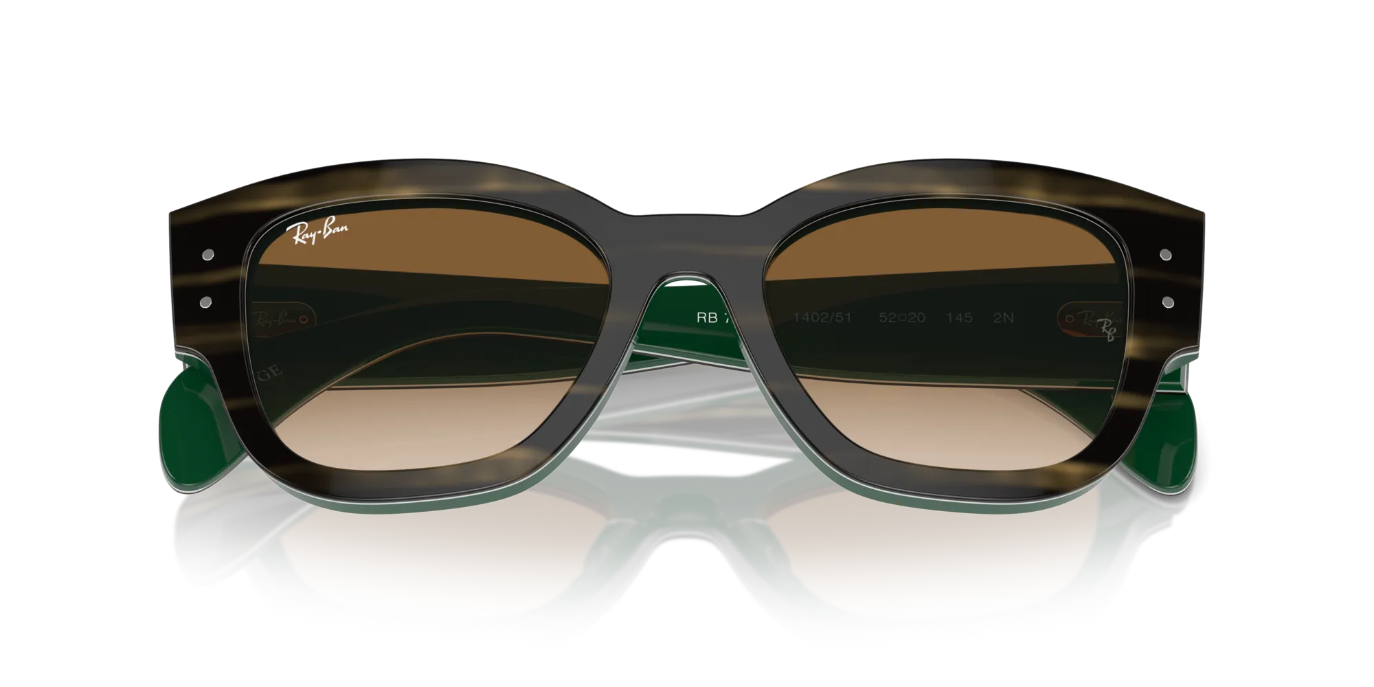 Ray - Ban RB7681S JORGE 140251 Occhiali da sole Acetato Verde Marrone Squadrata Normale Sfumato - immagine 2