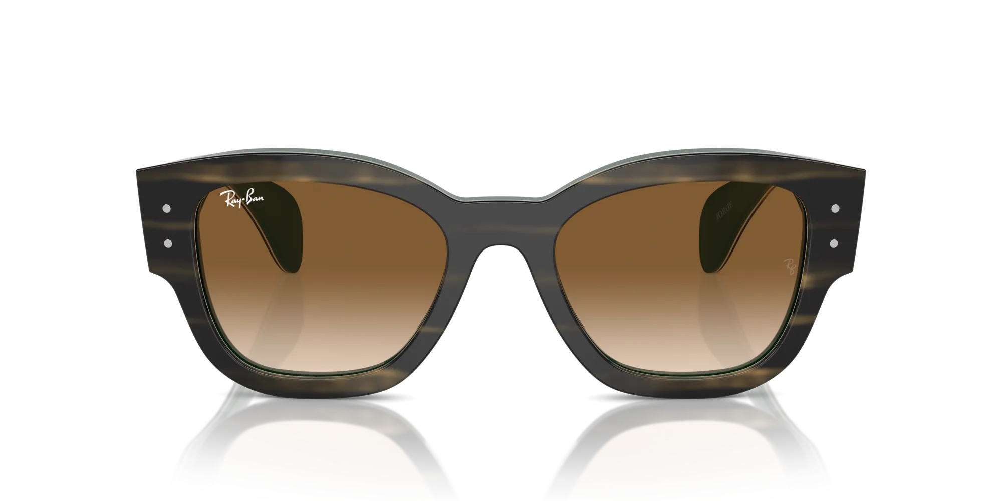 Ray - Ban RB7681S JORGE 140251 Occhiali da sole Acetato Verde Marrone Squadrata Normale Sfumato - immagine 3