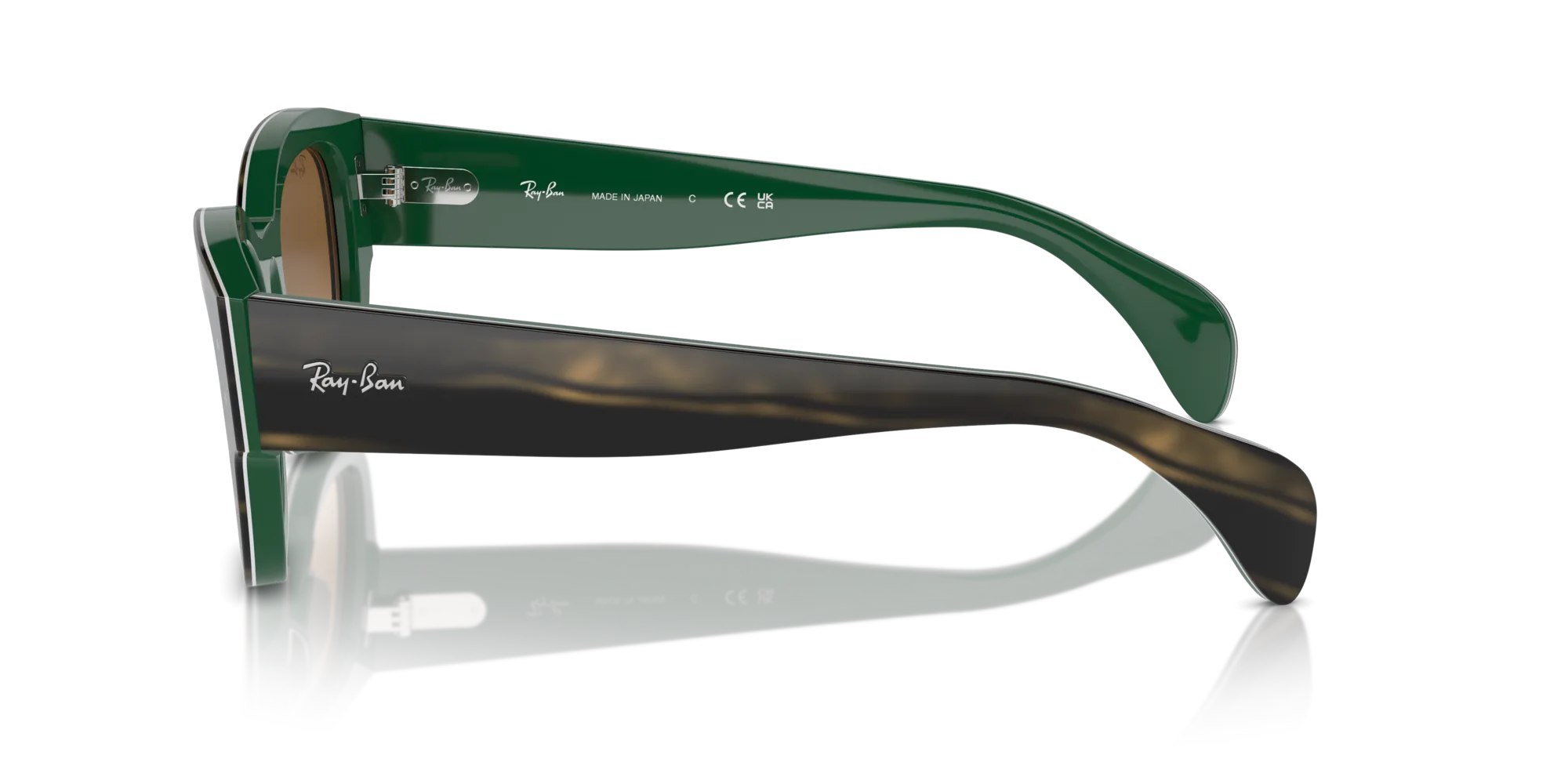 Ray - Ban RB7681S JORGE 140251 Occhiali da sole Acetato Verde Marrone Squadrata Normale Sfumato - immagine 4