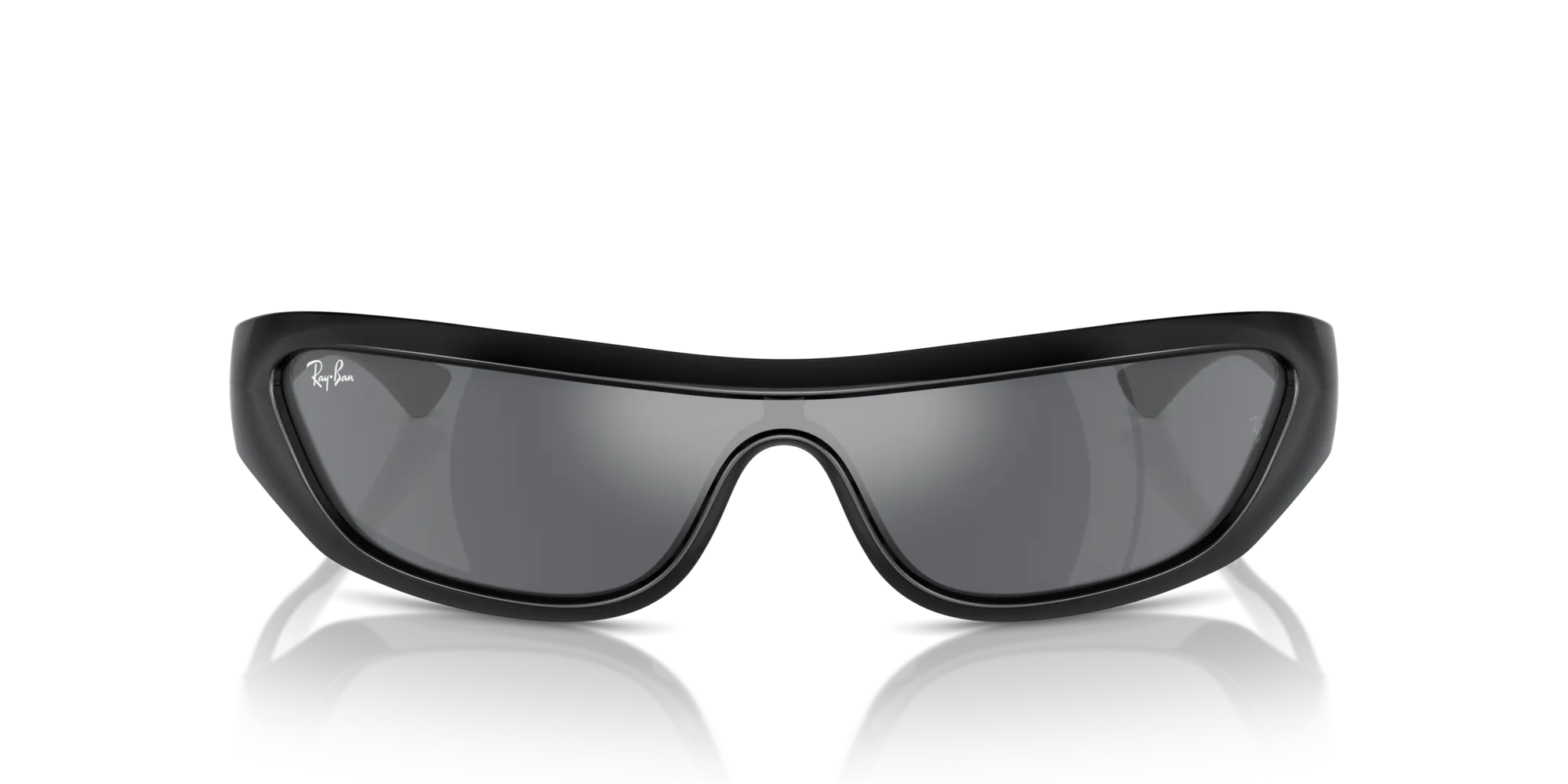 Ray - Ban RB4431 XAN 66776V Occhiali da sole Iniettato Nero Grigio Geometrica Normale Specchiato - immagine 3