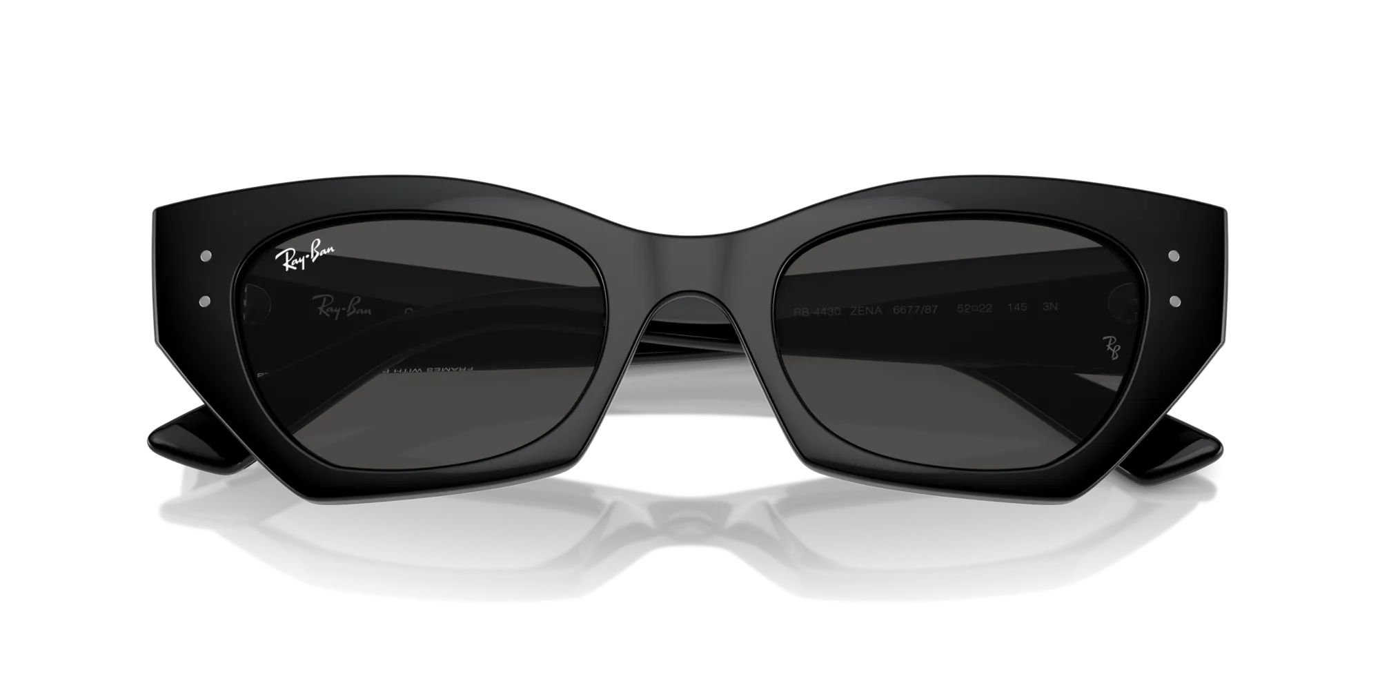 Ray - Ban RB4430 ZENA 667787 Occhiali da sole Iniettato Nero Grigio Geometrica Normale - immagine 2