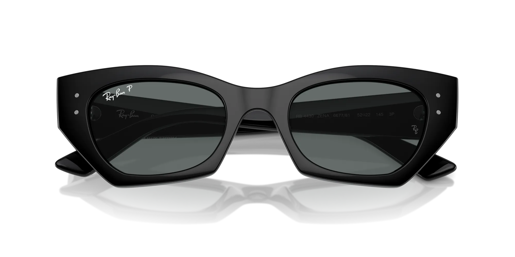 Ray - Ban RB4430 ZENA 667781 Occhiali da sole Iniettato Nero Grigio Geometrica Polarizzata - immagine 2