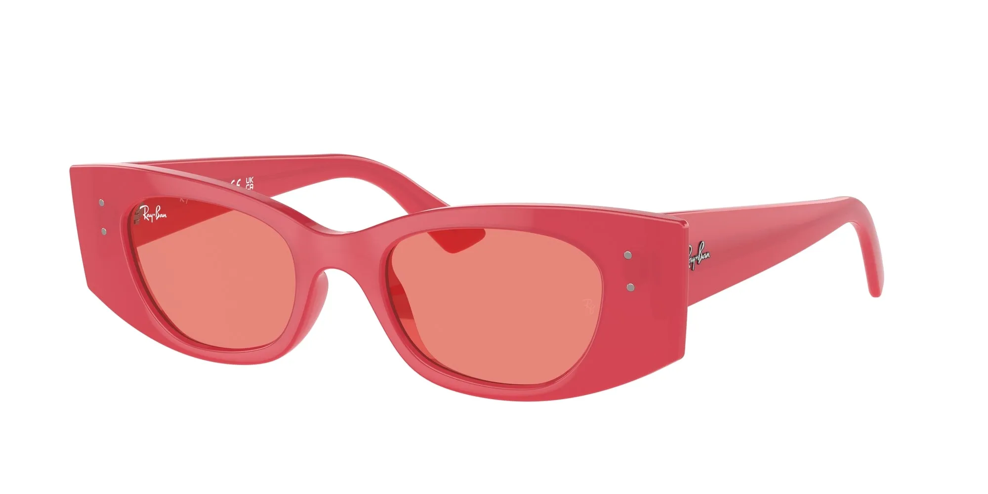 Ray - Ban RB4427 KAT 676084 Occhiali da sole Iniettato Rosso Rosa Geometrica Normale - immagine 1