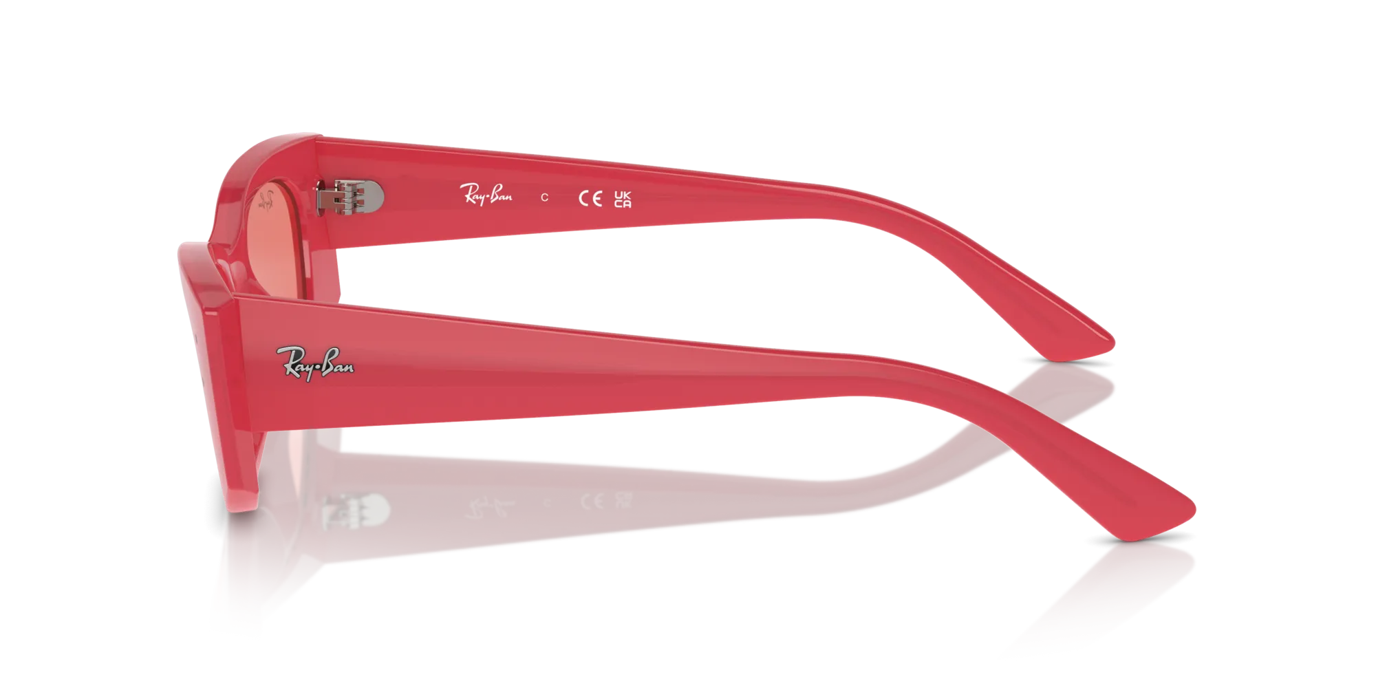 Ray - Ban RB4427 KAT 676084 Occhiali da sole Iniettato Rosso Rosa Geometrica Normale - immagine 4