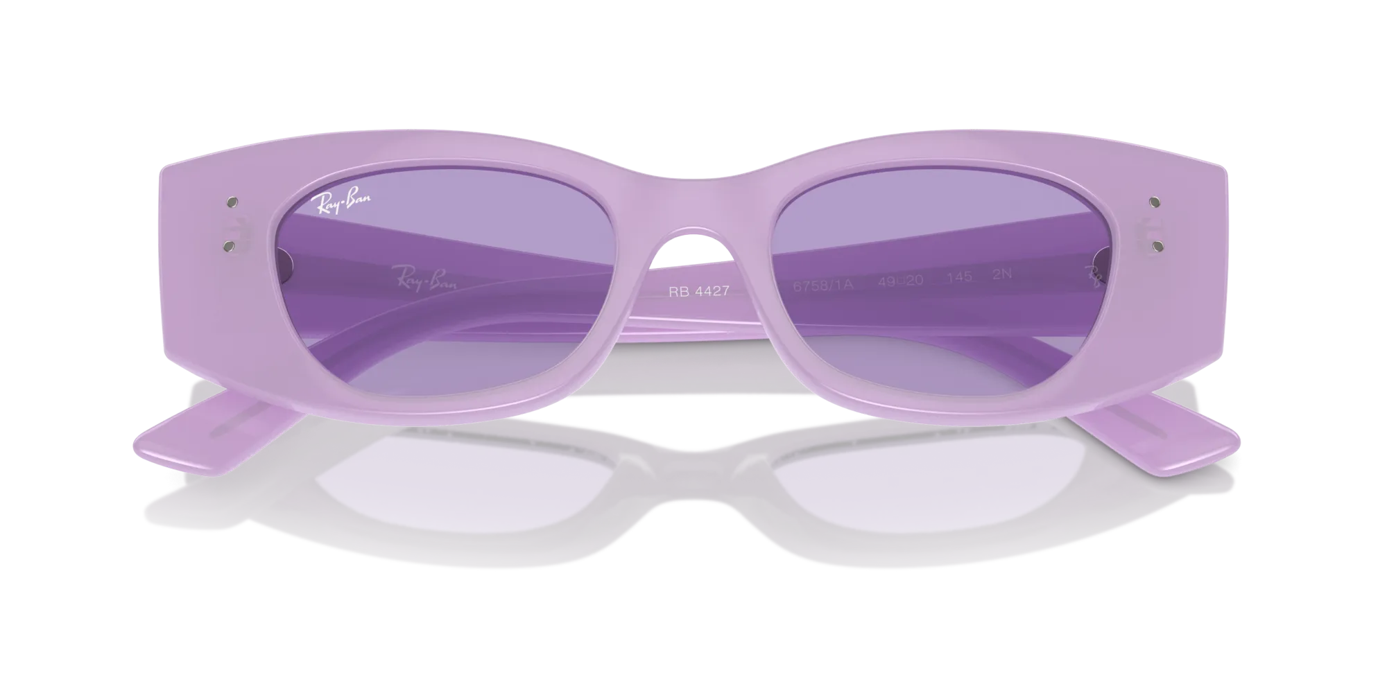 Ray - Ban RB4427 KAT 67581A Occhiali da sole Iniettato Viola Viola Geometrica Normale - immagine 2