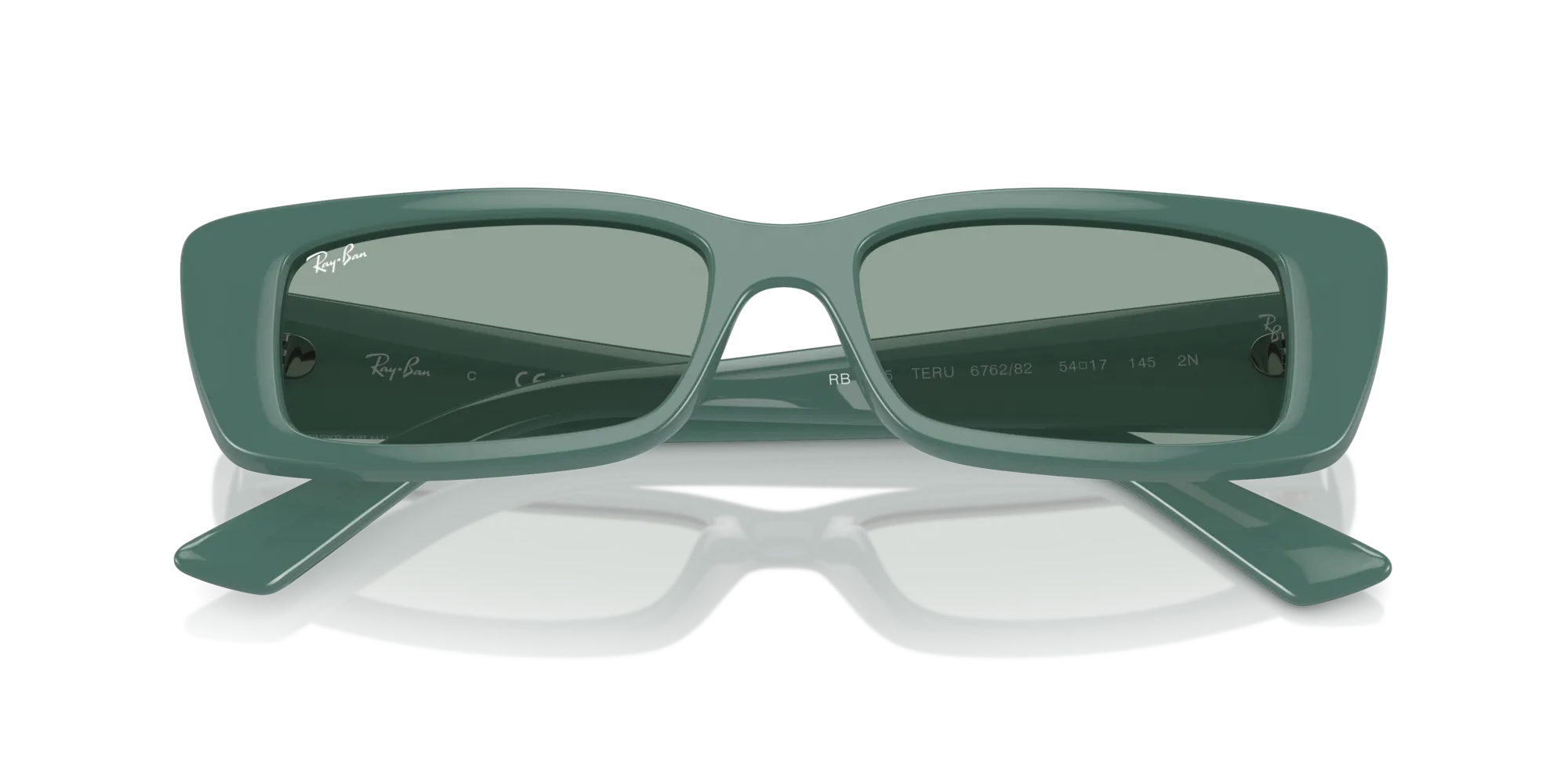 Ray - Ban RB4425 TERU 676282 Occhiali da sole Iniettato Verde Verde Squadrata Normale - immagine 2
