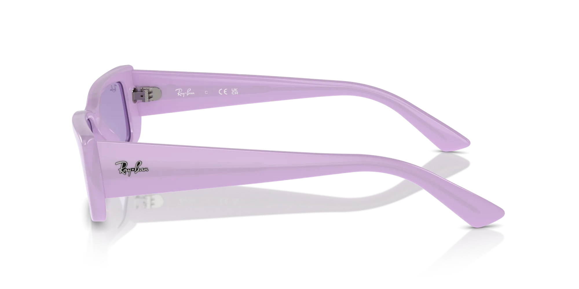 Ray - Ban RB4425 TERU 67581A Occhiali da sole Iniettato Viola Viola Squadrata Normale - immagine 4