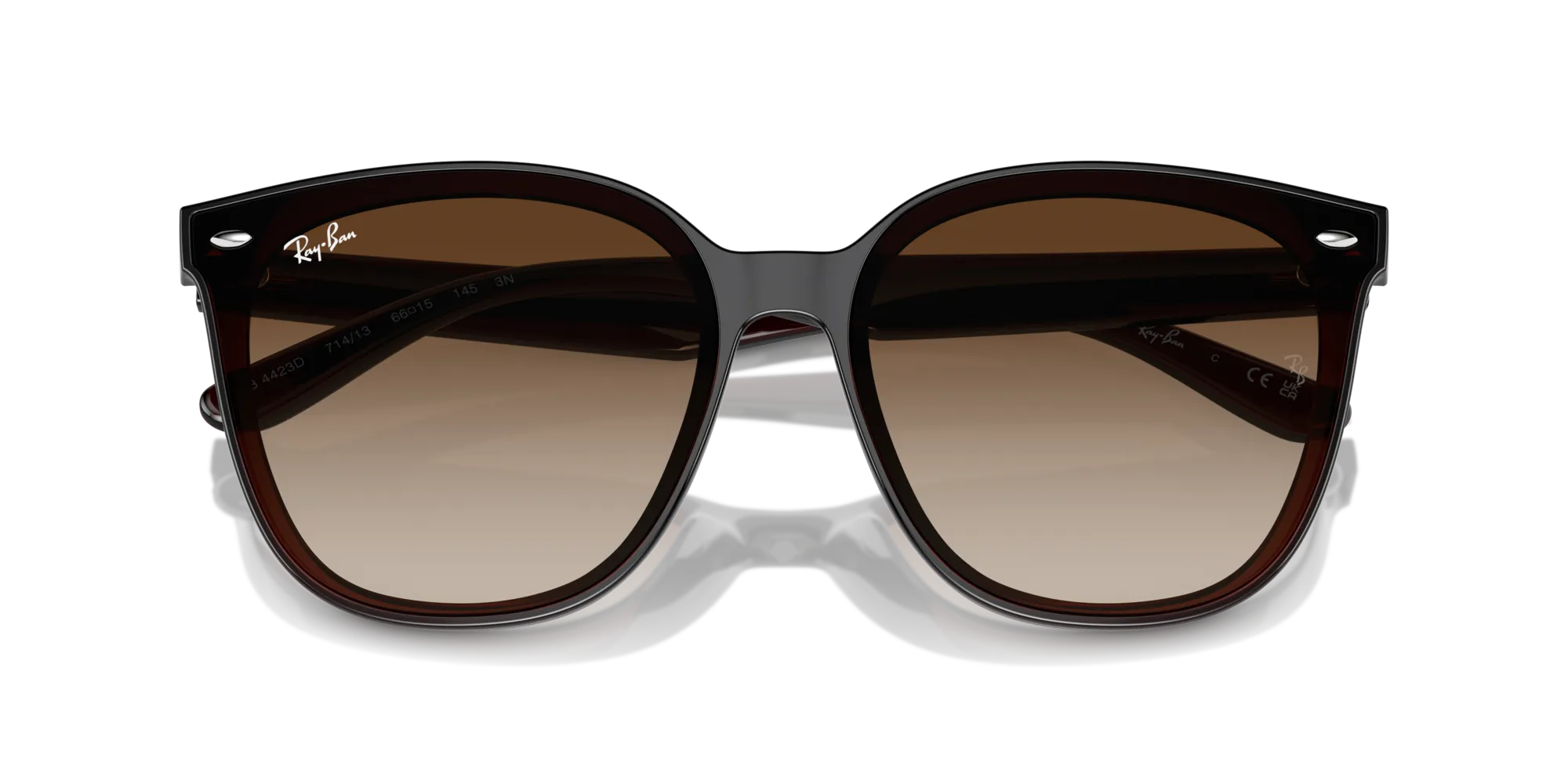 Ray - Ban RB4423D 714/13 Occhiali da sole Iniettato Marrone Marrone Squadrata Normale Sfumato - immagine 2