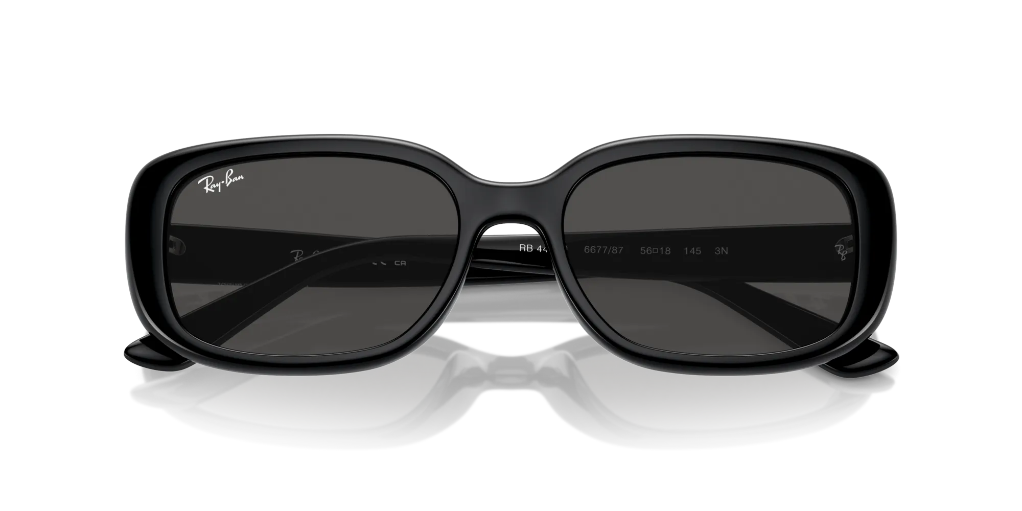Ray - Ban RB4421D 667787 Occhiali da sole Acetato Nero Grigio Pillow Normale - immagine 2