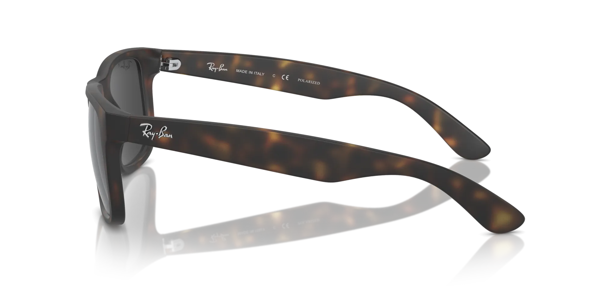 Ray - Ban RB4165 JUSTIN 865/87 Occhiali da sole Nylon Tartaruga Grigio Squadrata Polarizzata - immagine 4