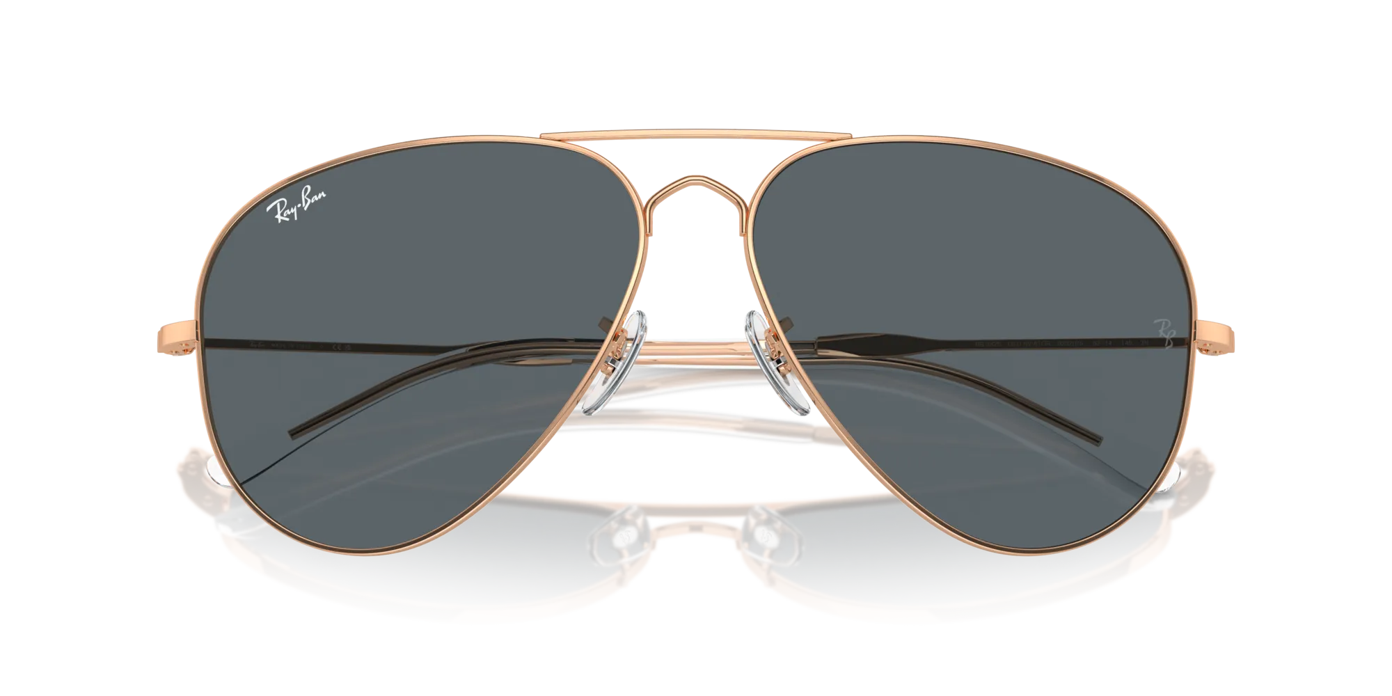 Ray - Ban RB3825 OLD AVIATOR 9202R5 Occhiali da sole Metallo Oro Blu Pilot Normale Antiriflesso - immagine 2
