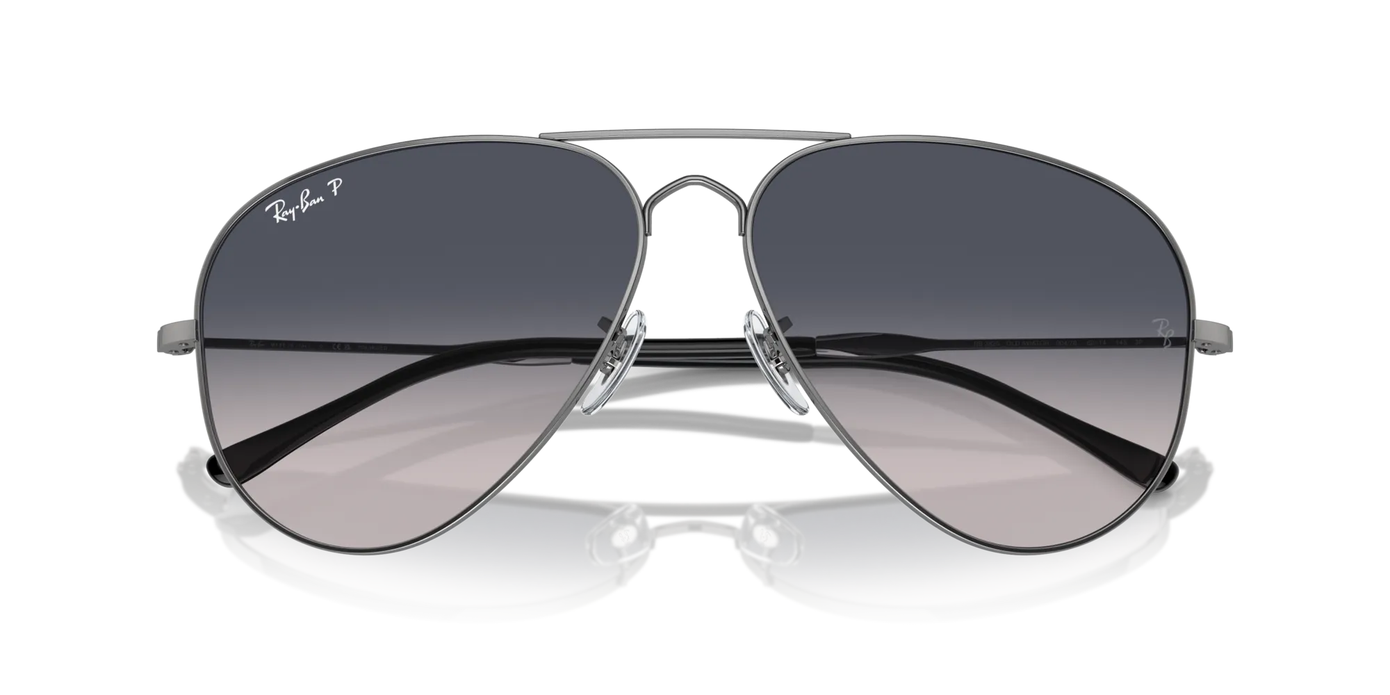 Ray - Ban RB3825 OLD AVIATOR 004/78 Occhiali da sole Metallo Grigio Blu Pilot Polarizzata Sfumato - immagine 2