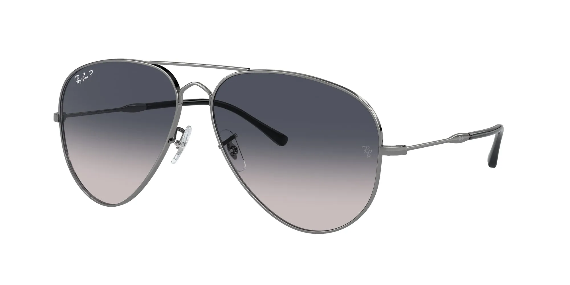 Ray - Ban RB3825 OLD AVIATOR 004/78 Occhiali da sole Metallo Grigio Blu Pilot Polarizzata Sfumato - immagine 1