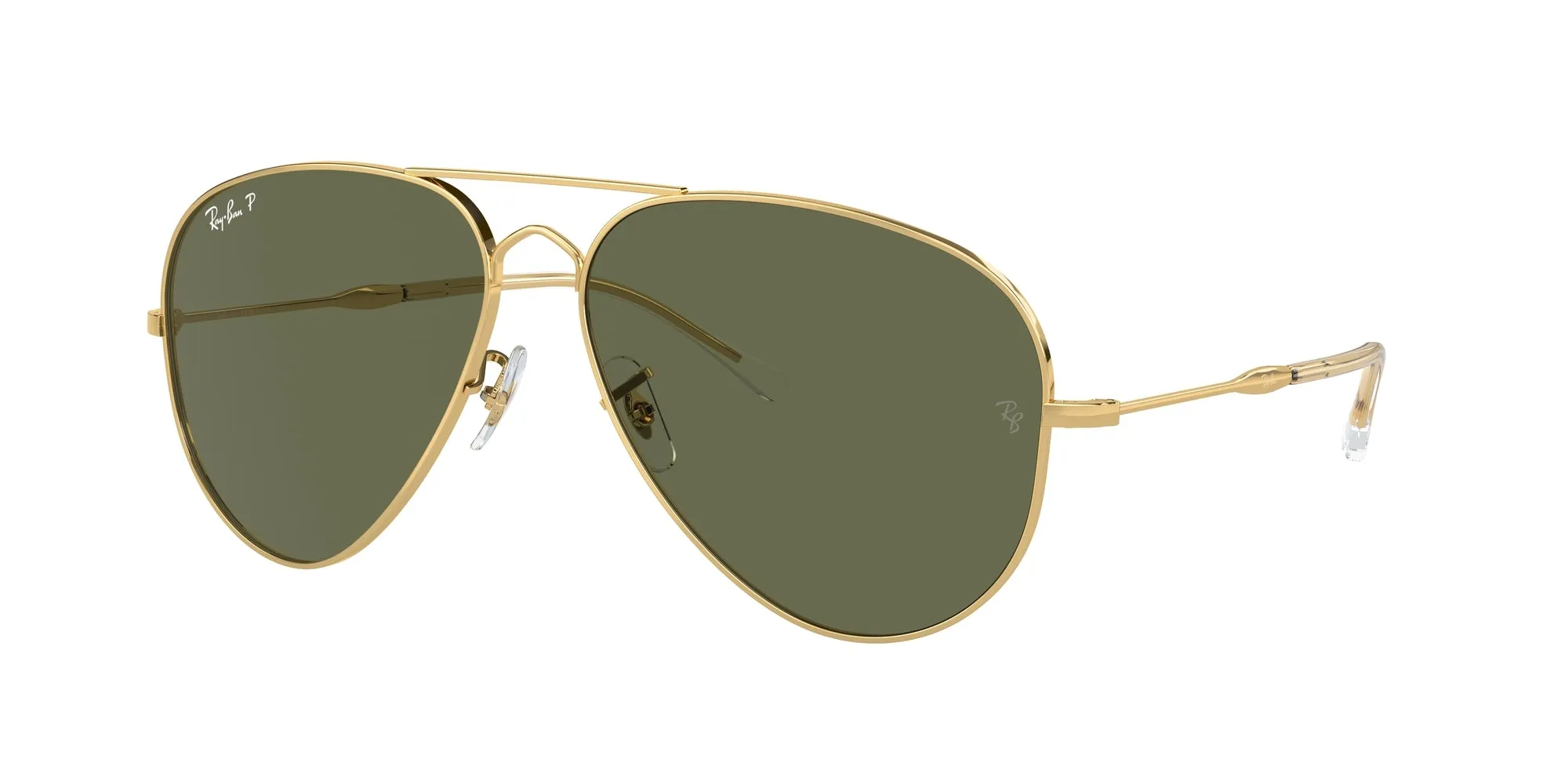 Ray - Ban RB3825 OLD AVIATOR 001/58 Occhiali da sole Metallo Oro Verde Pilot Polarizzata - immagine 1