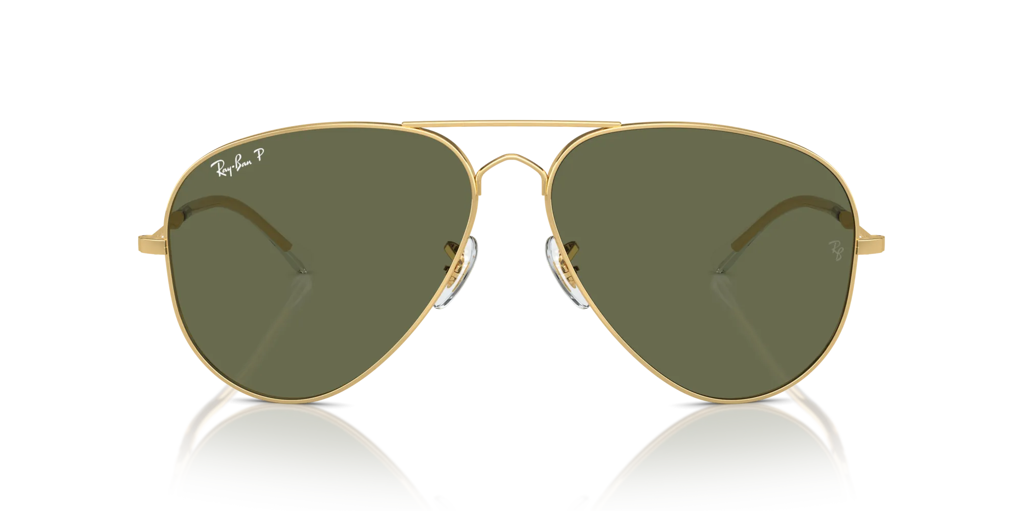 Ray - Ban RB3825 OLD AVIATOR 001/58 Occhiali da sole Metallo Oro Verde Pilot Polarizzata - immagine 3