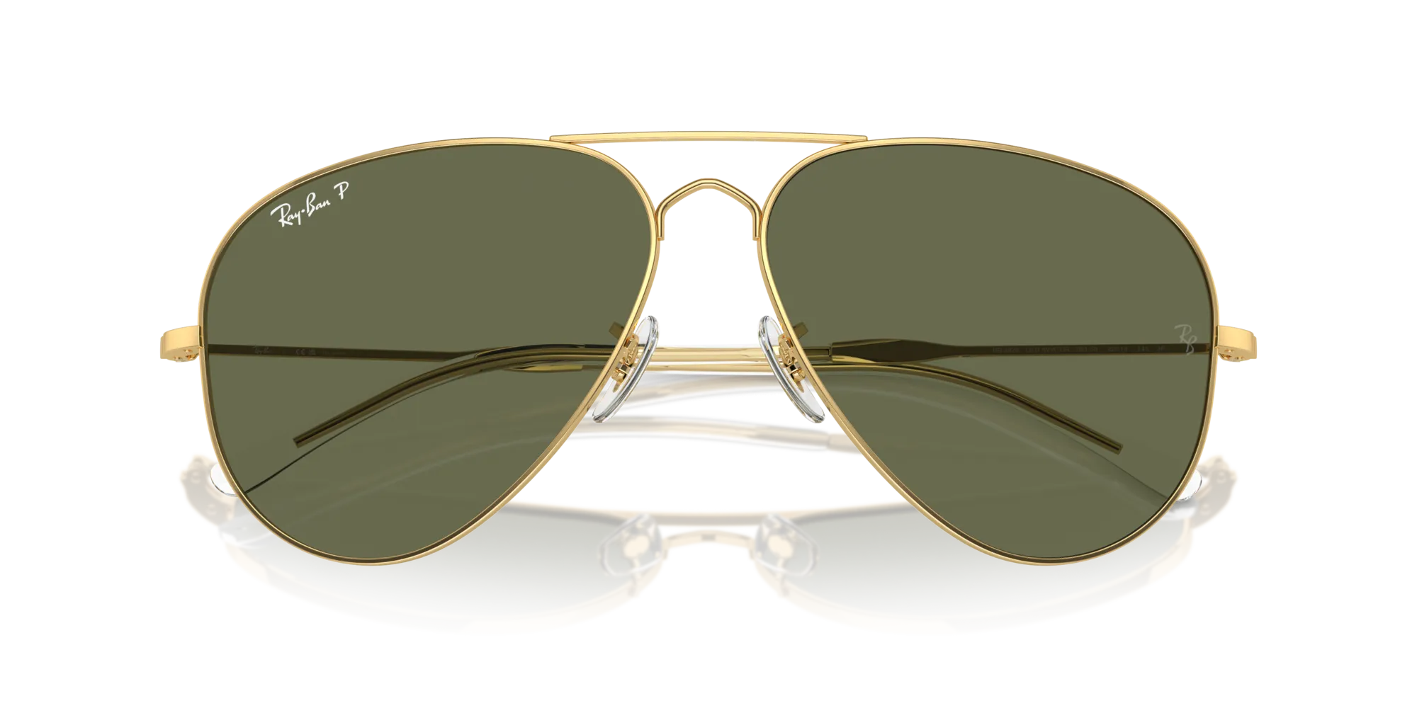 Ray - Ban RB3825 OLD AVIATOR 001/58 Occhiali da sole Metallo Oro Verde Pilot Polarizzata - immagine 2